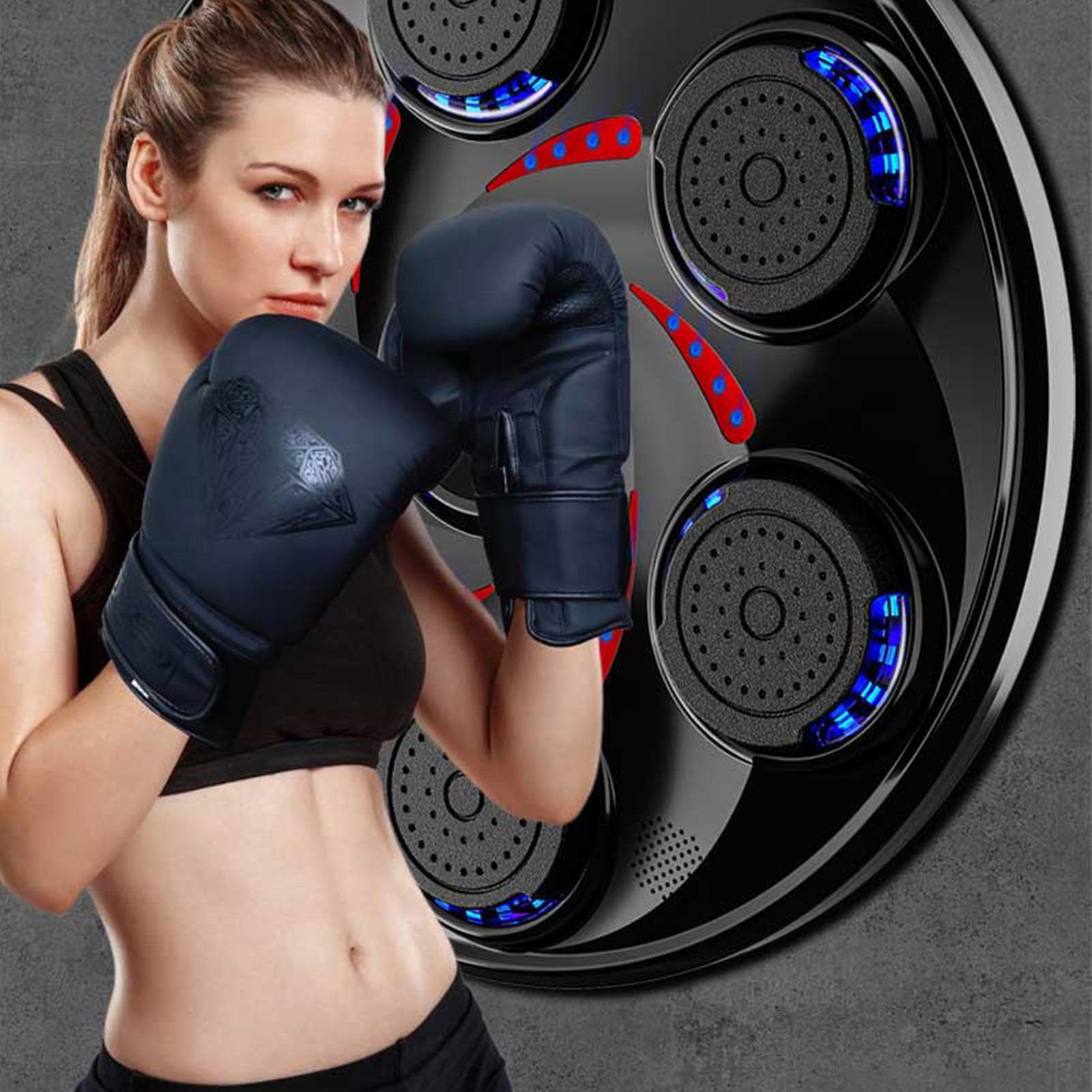 Yoidesu Smart Bluetooth Music Boxing Trainer with LED Electronic Target - Wall Mounted Punching Equipment for Home Gym, Includes Boxing Gloves - Perfect for Fitness Training, Stress Relief & Cardio Workouts