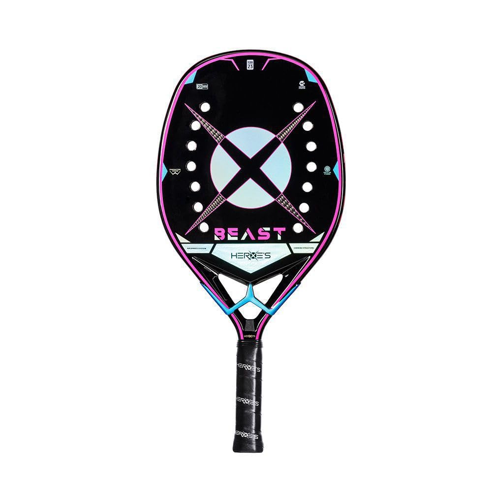 Heroe's Beach Tennis Racket Beast 2023 - Premium Sand & Court Paddle Set for Outdoor Sports, Backyard Games & Summer Beach Activities