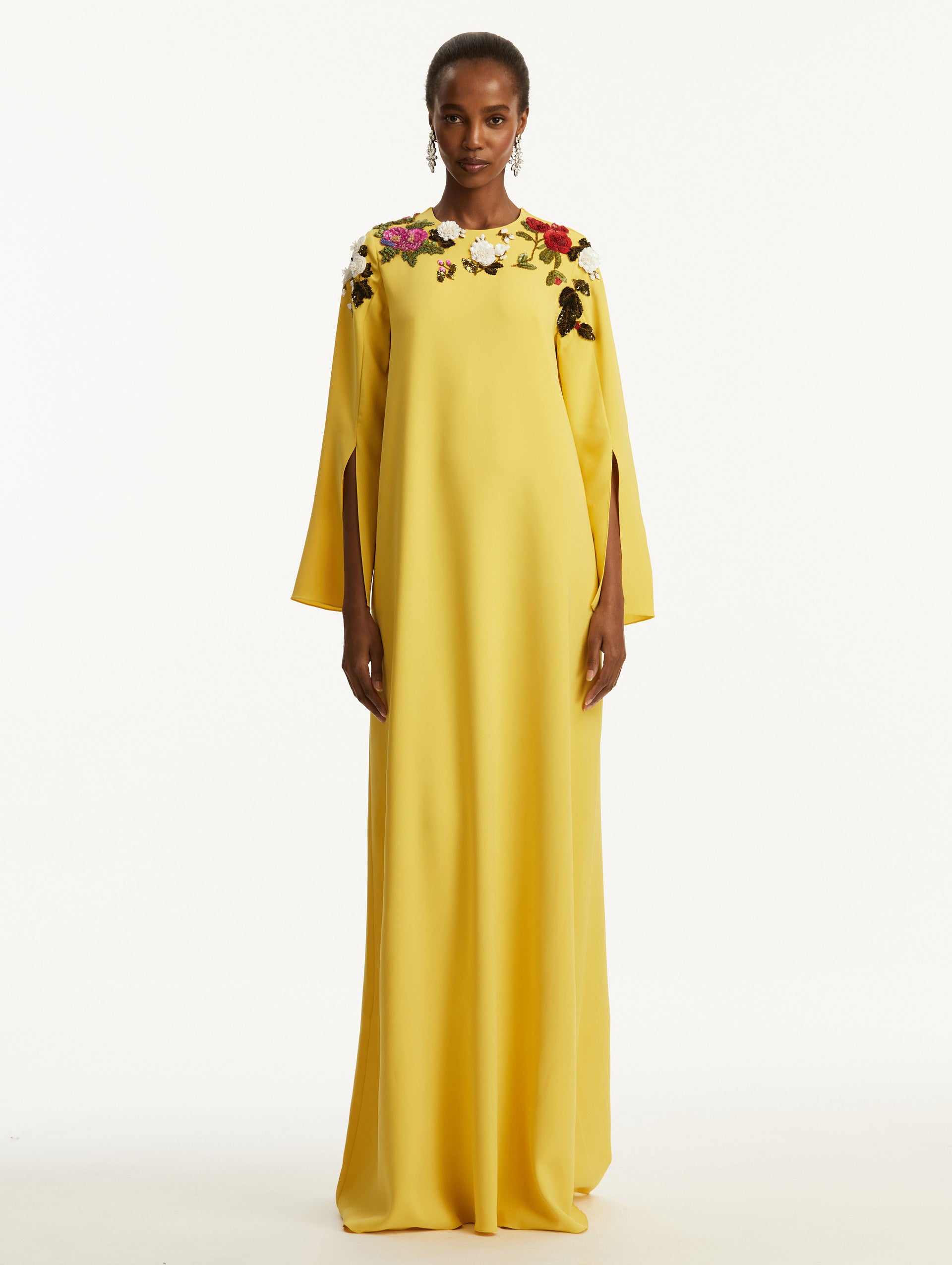 Sequin Rose Embroidered Caftan Dress - Elegant Floral Embellished Maxi Kaftan for Women | Perfect for Beach Cover Up, Evening Party & Boho Chic Outfits