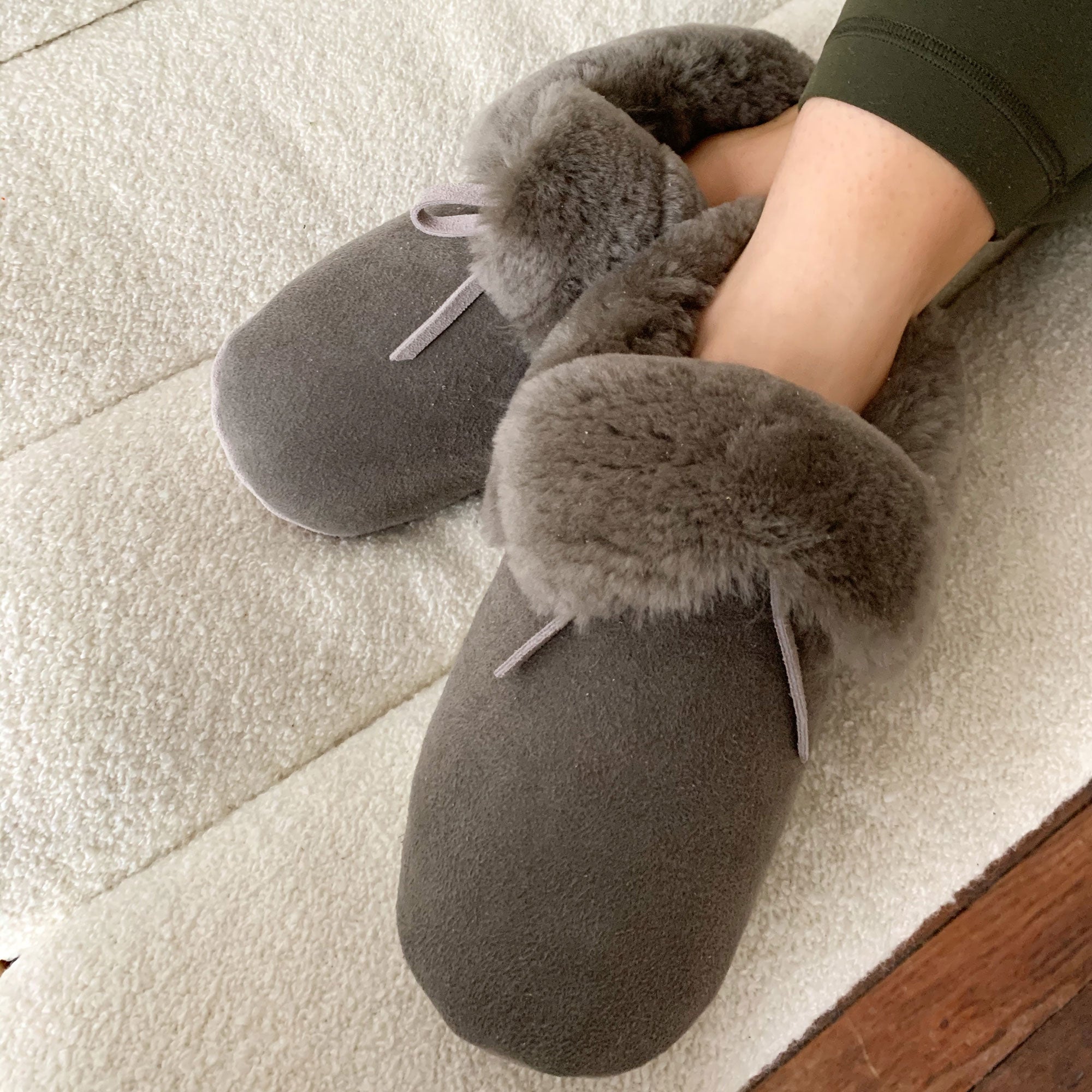 Premium Genuine Sheepskin Booties for Women & Men - Ultra Soft & Warm Winter Slippers - Cozy Indoor/Outdoor House Shoes for Home, Office & Travel