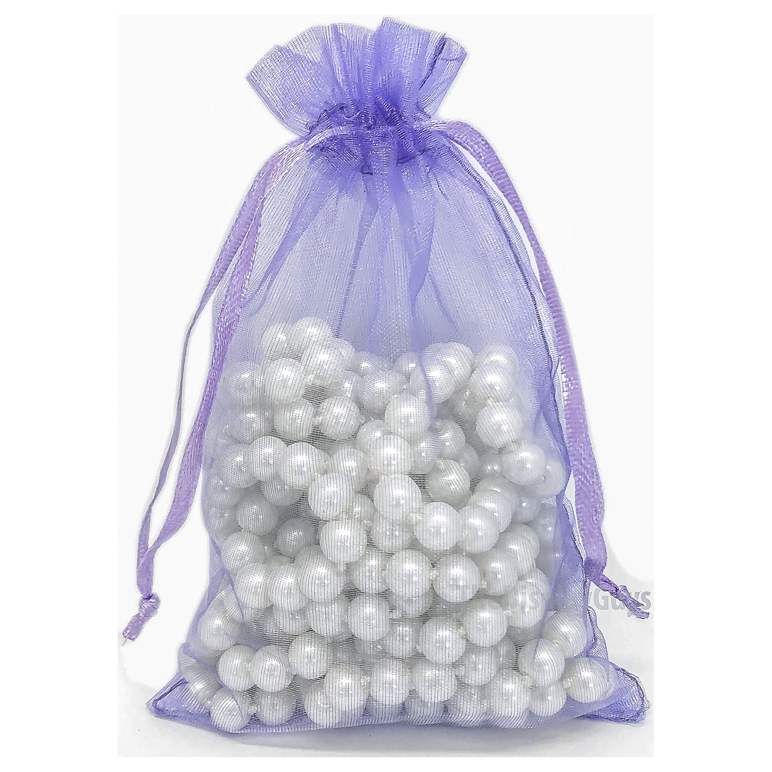 48-Pack 4x6 Lavender Sheer Organza Drawstring Gift Bags - Jewelry, Candy, Wedding Favors & Party Treat Bags - Perfect for Bridal Showers, Baby Showers & Birthday Party Favors