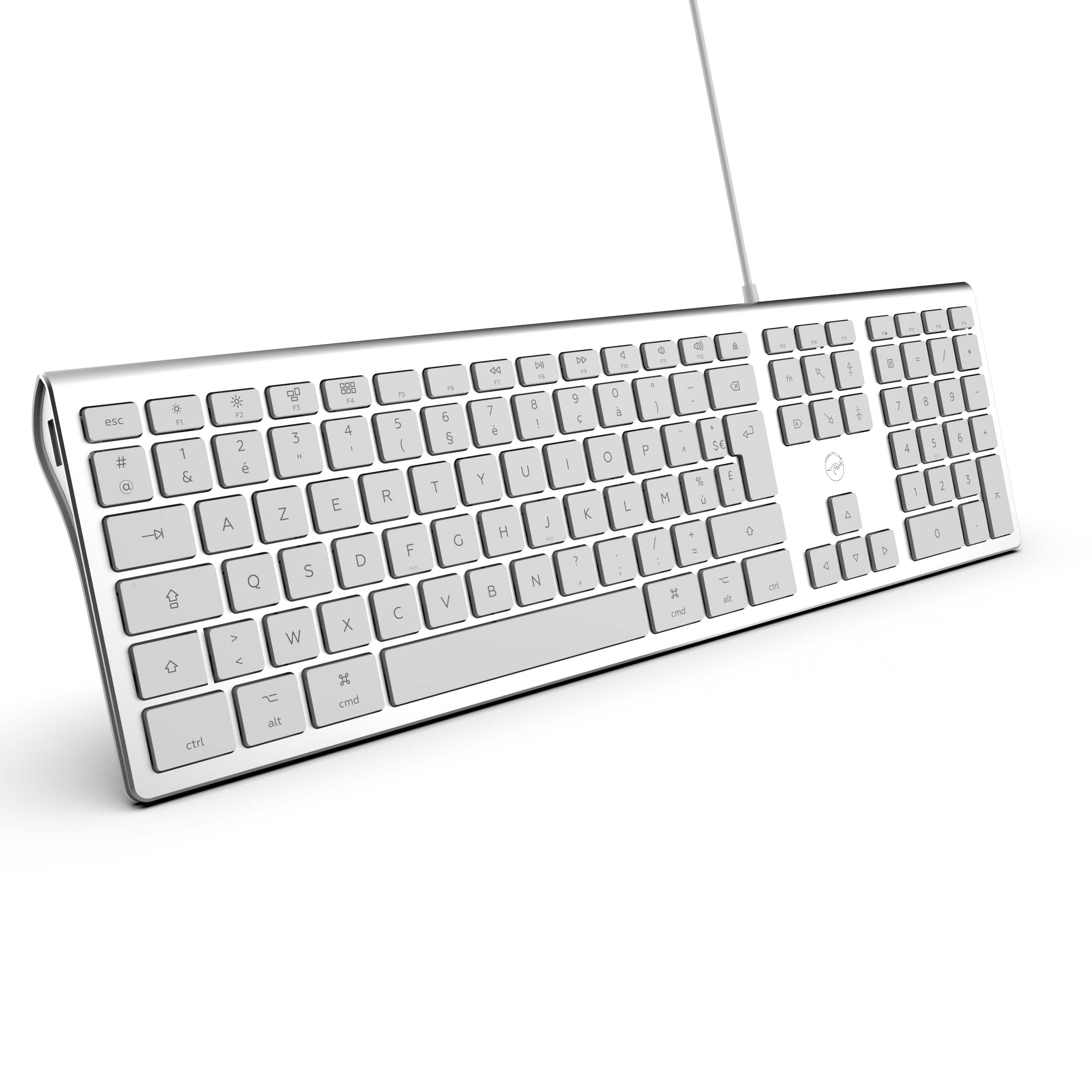 MOBILITY LAB Wired Mac Keyboard with 2 Built-in USB Hubs - Perfect for Home Office, Gaming & MacBook Pro/Air Workspaces