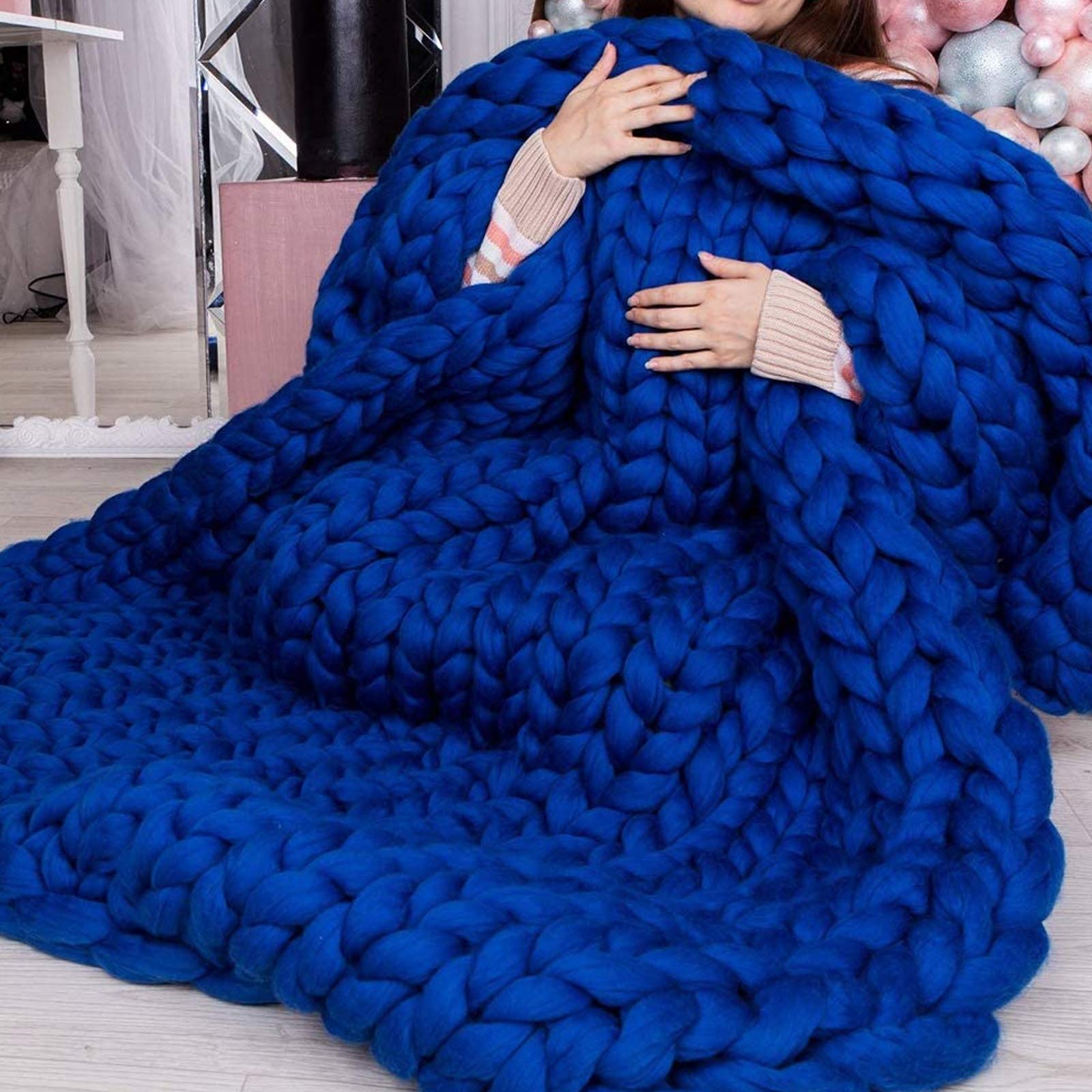 Handmade Chunky Knit Weighted Blanket - 47x71