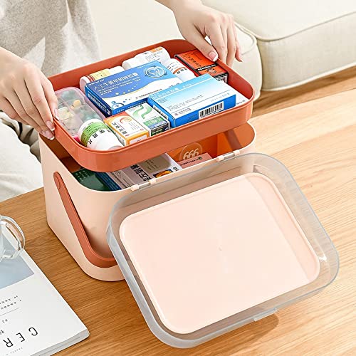 Portable Large First Aid Box - White Plastic Medicine Storage for Home & Travel