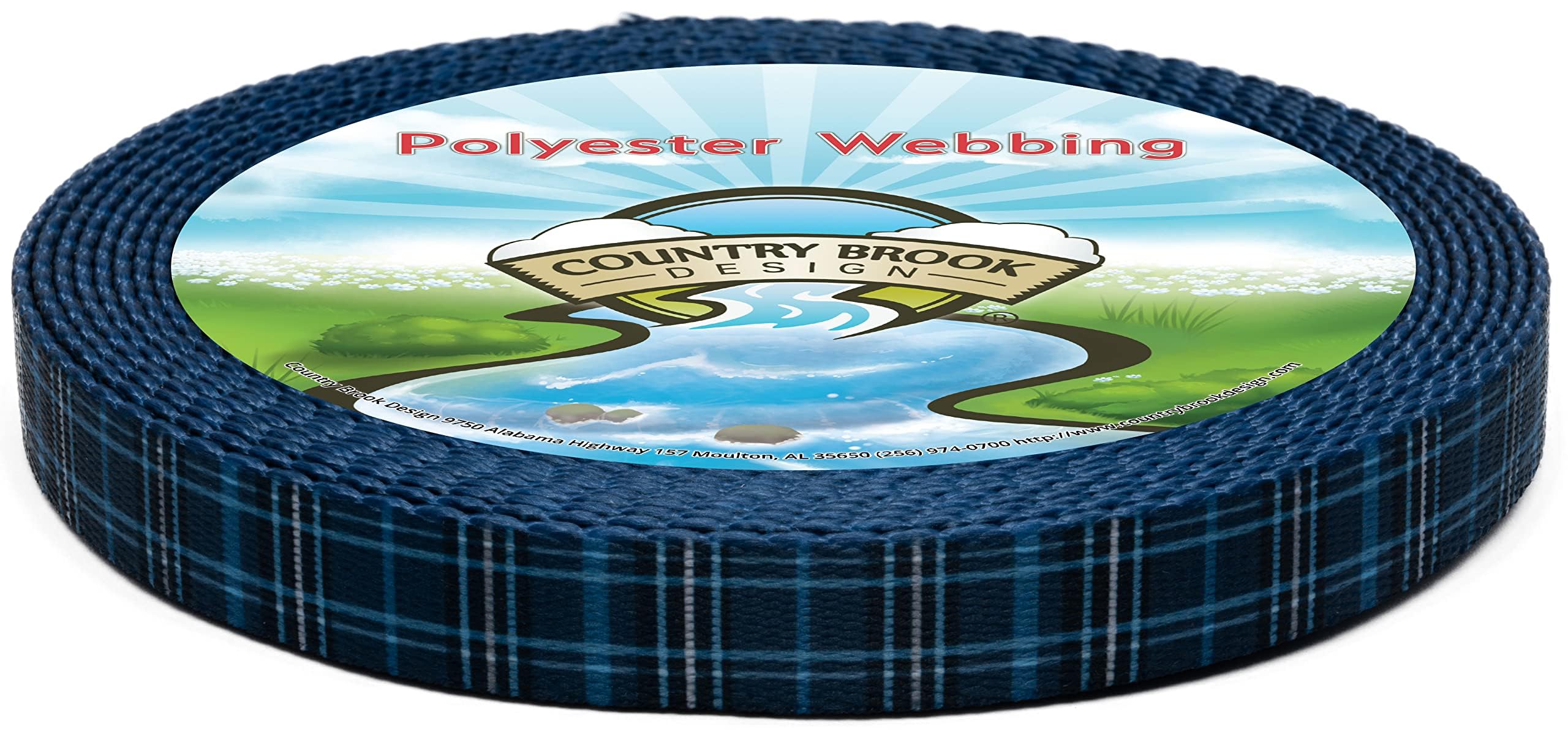 Country Brook Design - Navy Plaid Polyester Webbing Dog Collar & Leash Set - Durable, Adjustable Pet Accessories for Small to Large Dogs - Perfect for Daily Walks, Training & Outdoor Adventures