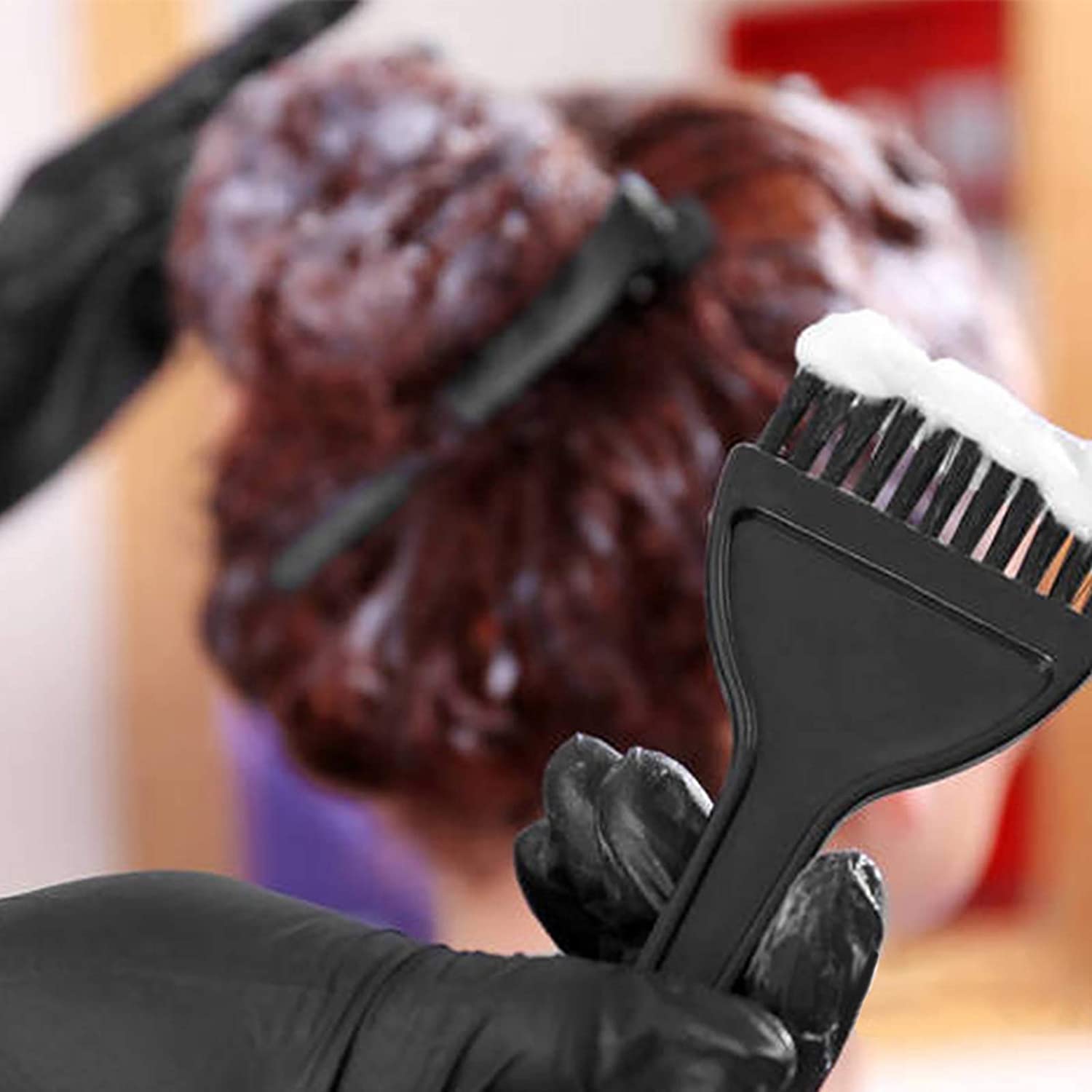 Sweetpea 5-Piece Hair Coloring Kit - Professional Salon Tools with Dye Bowl, 3 Brushes & Half Cape (Black) for At-Home Hair Dyeing & Styling