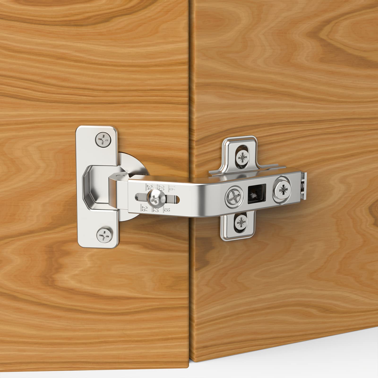 Furniware 4-Pack 135 Degree Lazy Susan Hinges - Full Overlay Concealed Cabinet Hinges for Kitchen Cabinets, Cupboards & Folded Doors (Includes Screws) - Perfect for Corner Cabinets, Lazy Susans & Space-Saving Storage Solutions