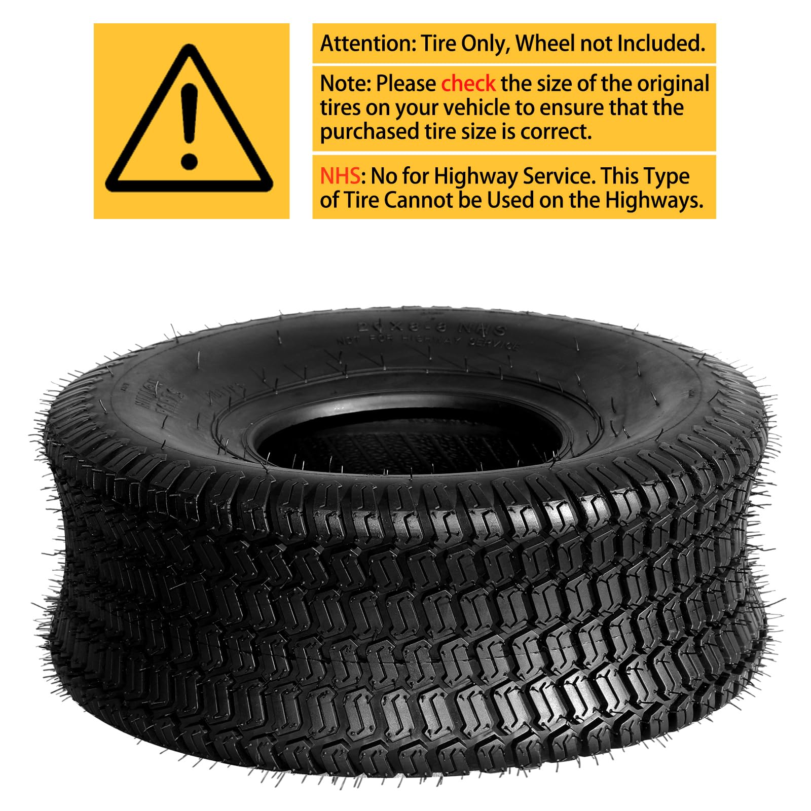 **20x8.00-8 Lawn Mower Tires - 4 Ply Tubeless Garden Tractor Turf Tires (Set of 2) - Perfect for Lawn Care, Landscaping & Outdoor Maintenance**
