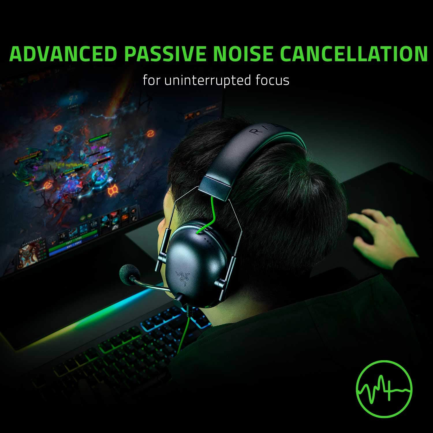 Razer BlackShark V2 X Gaming Headset with 7.1 Surround Sound, 50mm Drivers & Memory Foam Cushion - Compatible with PC, PS4, PS5, Nintendo Switch - 3.5mm Audio Jack (Black) - Perfect for Competitive Gaming, Streaming & Esports