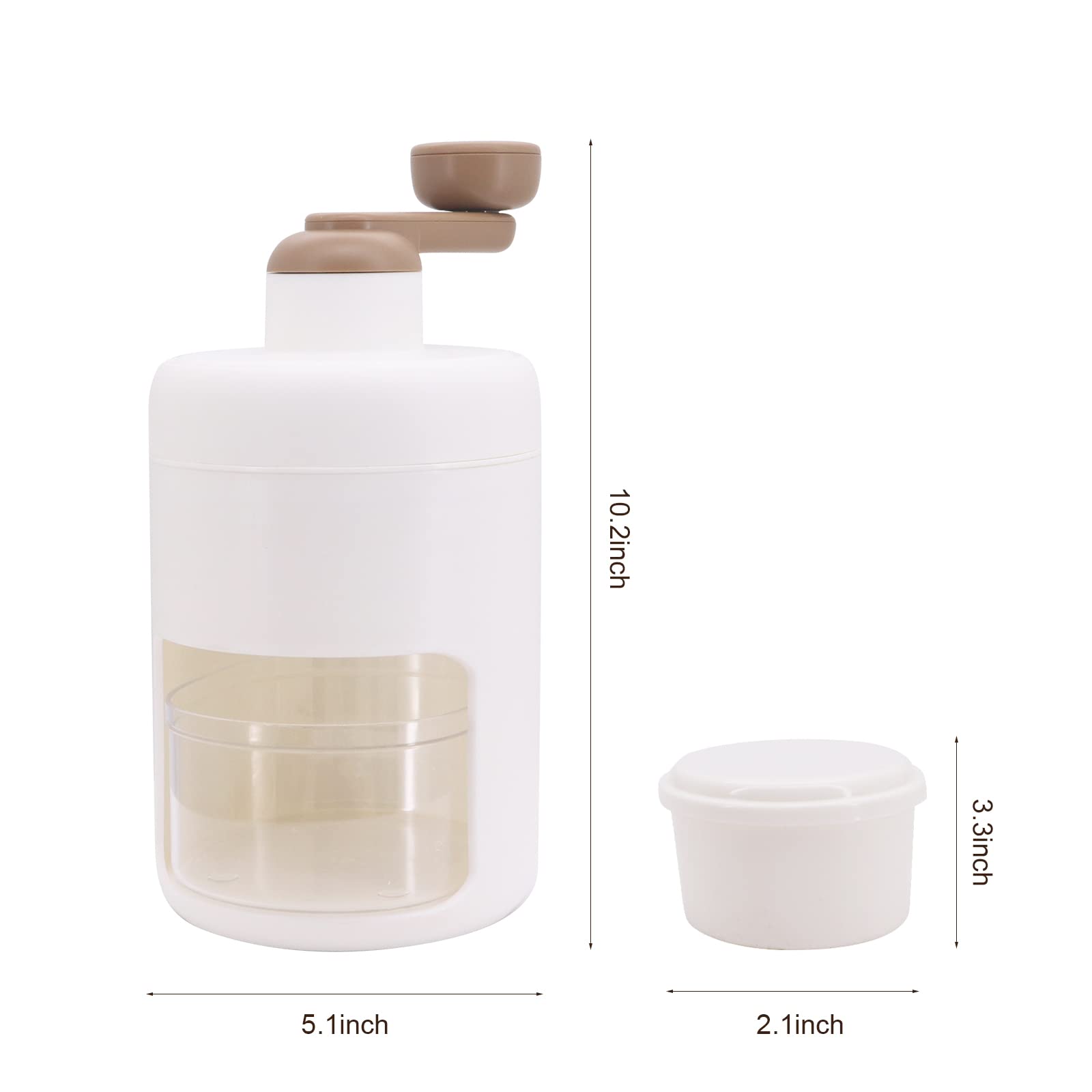 Beowanzk Manual Ice Crusher & Smoothie Maker - Portable Snow Cone & Slushie Machine for Home, BPA Free (White) - Perfect for Cocktails, Parties, and Summer Treats