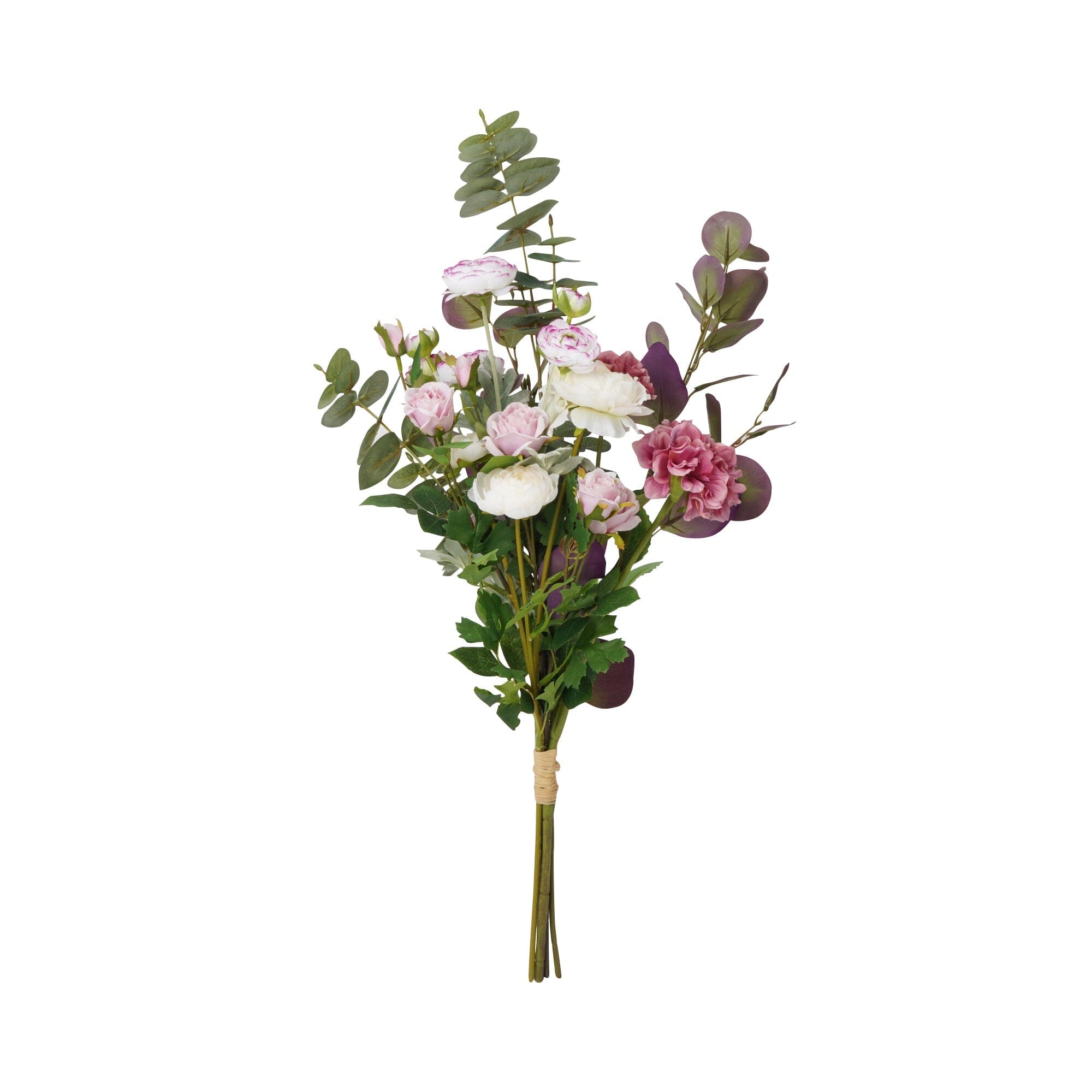 Pink Rose and Eucalyptus Bouquet - Fresh Floral Arrangement for Weddings, Home Decor & Romantic Gifts