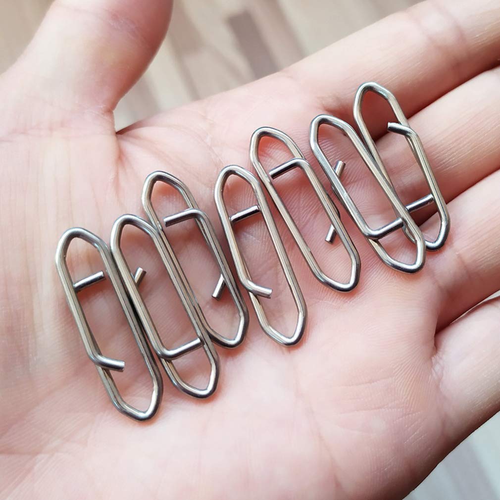 100 Pieces Fishing Power Clips - Strong and Durable Fishing Snap Swivels for Saltwater & Freshwater Fishing - Perfect for Lures, Hooks, and Tackle Box Organization