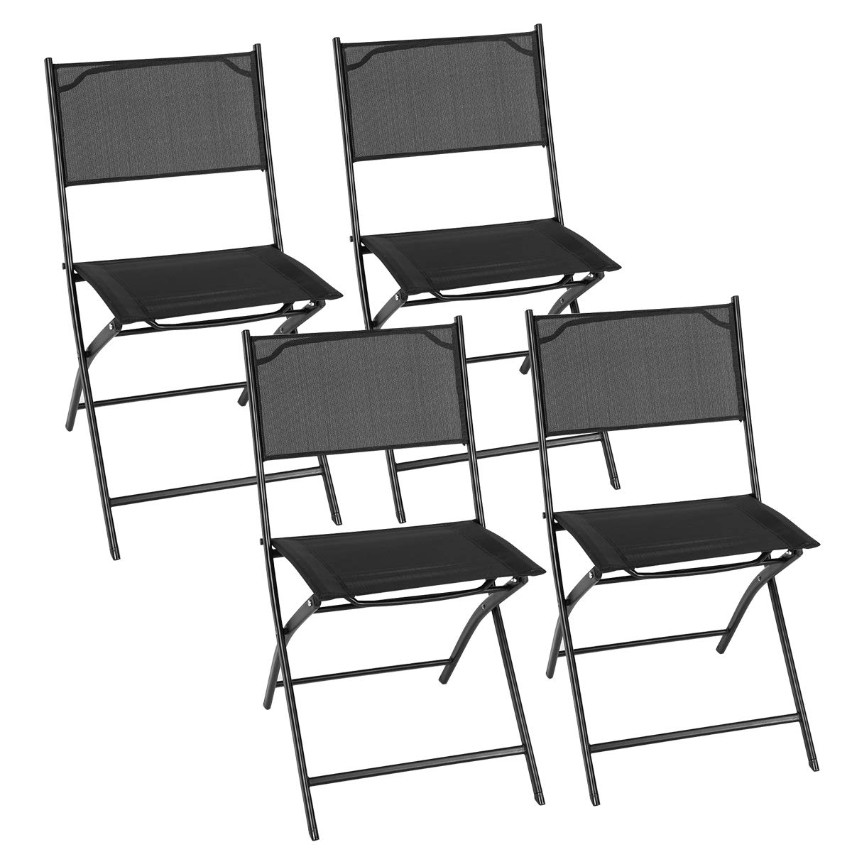 HAPPYGRILL 4-Pack Portable Folding Chairs for Indoor & Outdoor Use - Lightweight Foldable Chairs for Meetings, Patio Parties, Picnics, Dining, and Camping | Perfect for Backyard BBQs, Beach Trips, and Tailgating