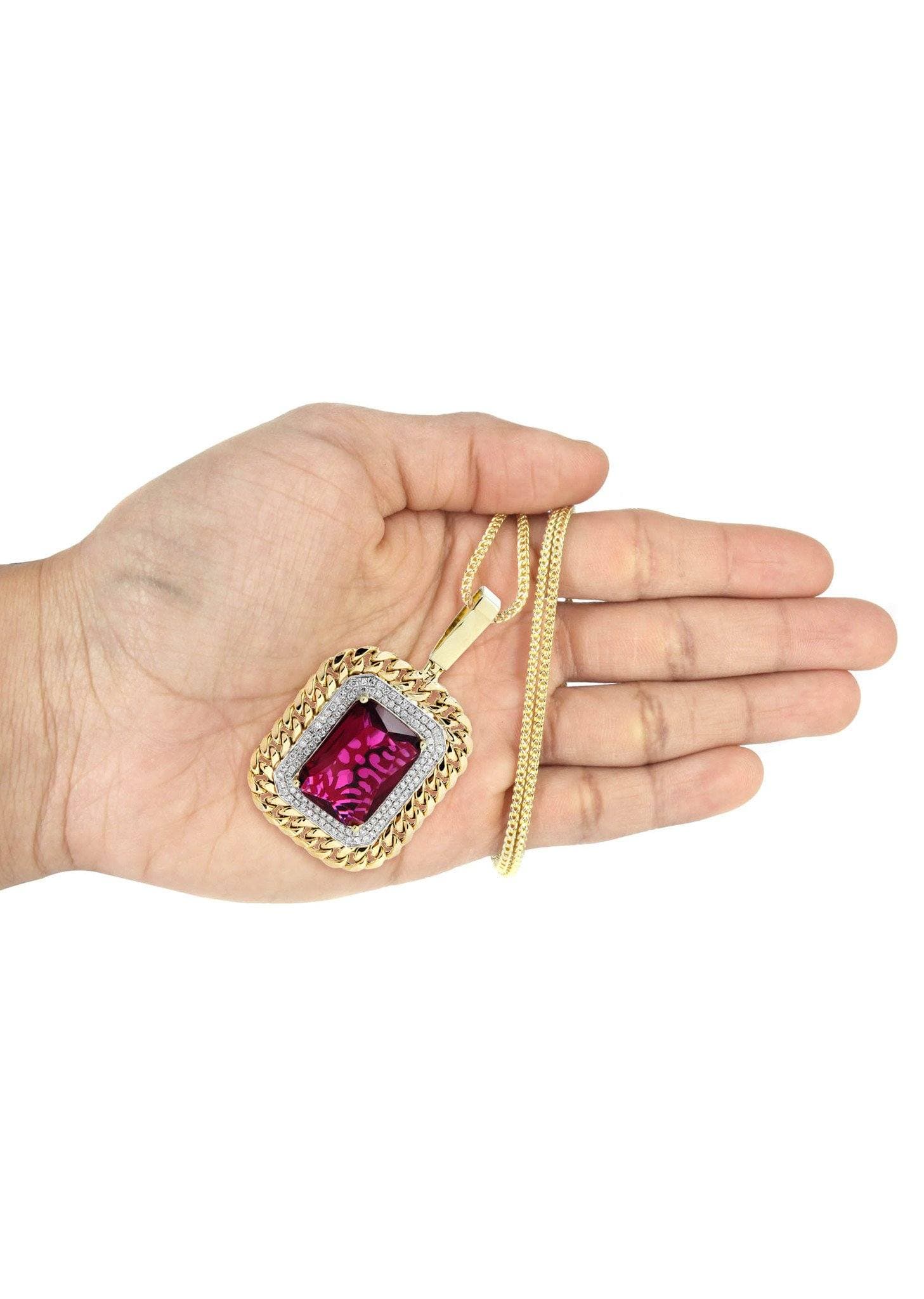 10K Yellow Gold Ruby and Diamond Necklace - 1.43 Carats | Elegant Jewelry Gift for Women | Perfect for Weddings, Anniversaries & Special Occasions