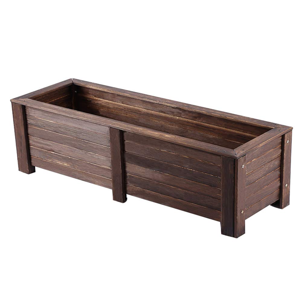 Premium Rectangular Wooden Planter Box for Indoor/Outdoor Gardens - Succulent & Flower Pot, Herb Planter, Window Box with Drainage | Perfect for Home Decor, Patio, Balcony & Garden Planting