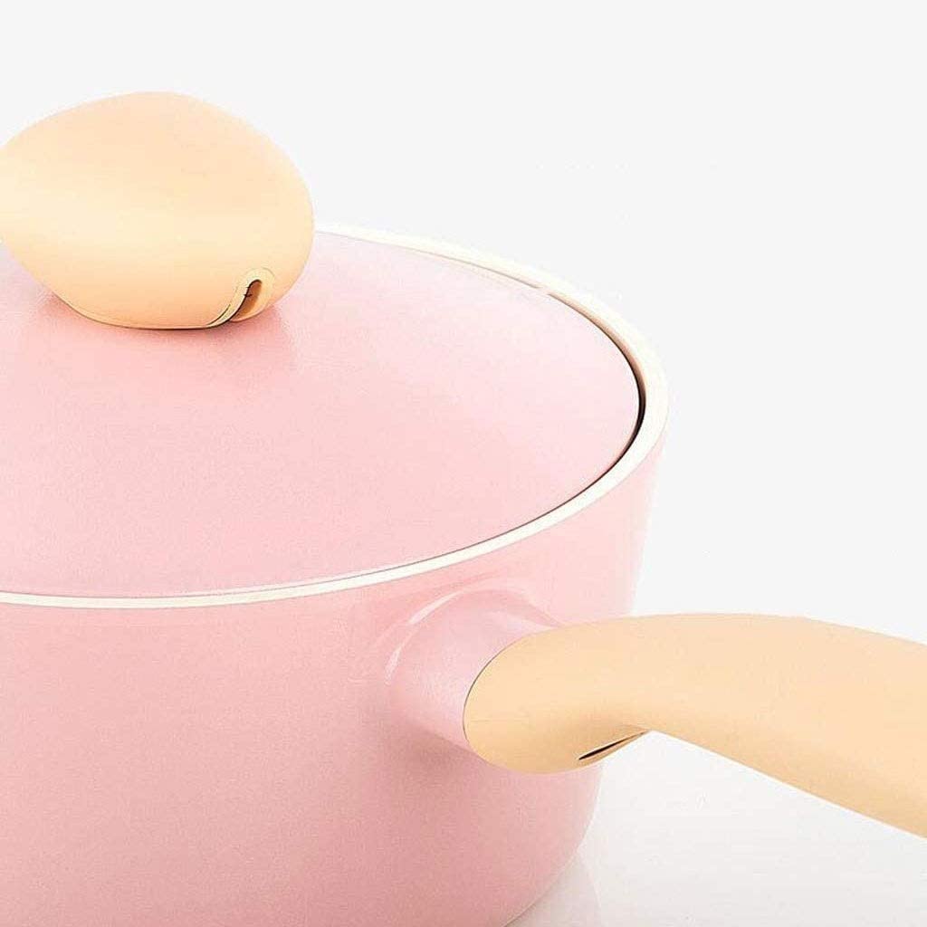 Non-Stick Wok Milk Pot with Lid - Small Soup & Sauce Cooking Pan for Gas Stove - Perfect for Home Kitchen, Boiling Milk, Making Soups & Sauces (Color: B)