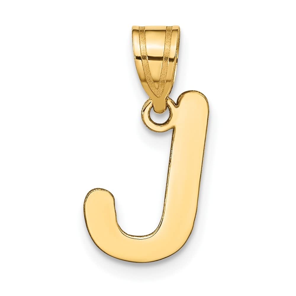 14K Gold Polished Bubble Letter Initial Pendant Necklace - Personalized Name Jewelry for Women & Girls - Perfect for Birthdays, Anniversaries & Gifts