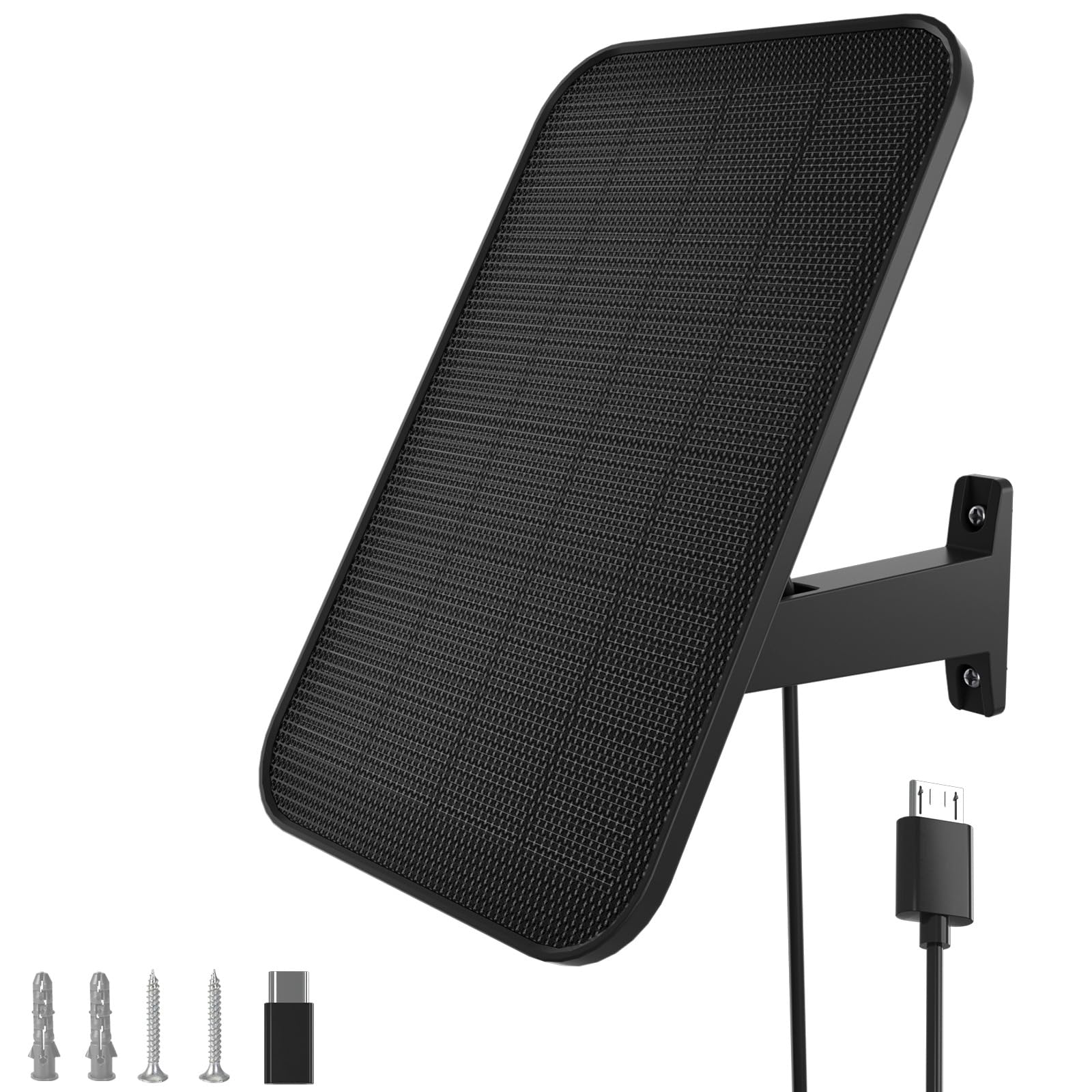 Virtavo Solar Panel for Wireless Outdoor Security Camera - Compatible with Rechargeable Battery Powered Surveillance Cameras - Continuous Solar Charging - Perfect for Home Security, Backyard Monitoring & Weatherproof Outdoor Use