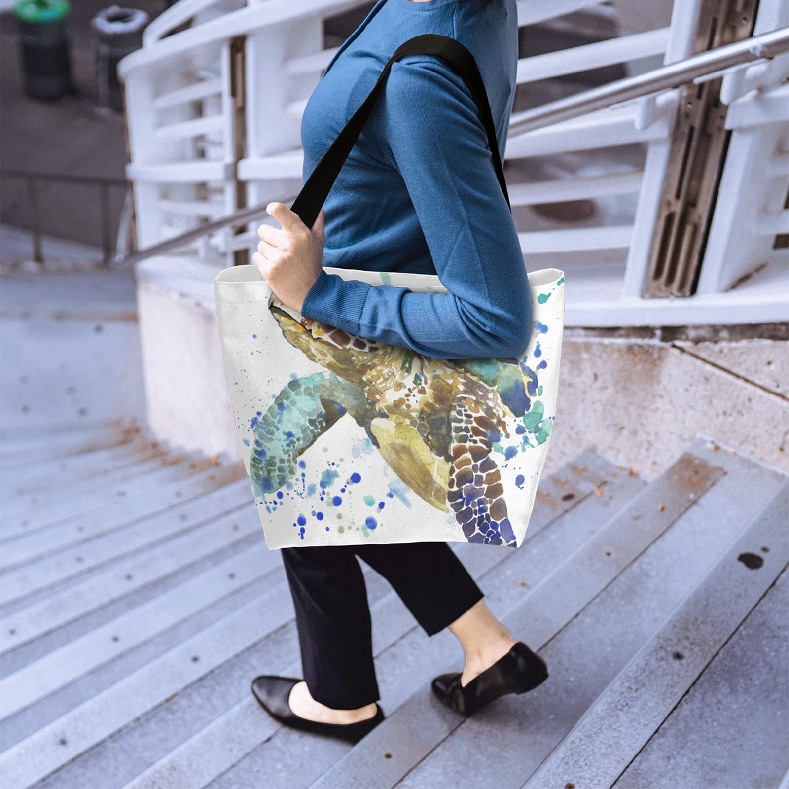 Stylish Large Canvas Tote Bag for Women - Reusable Zippered Shoulder Bag & Handbag - Perfect for Shopping, Travel, Beach & Everyday Use