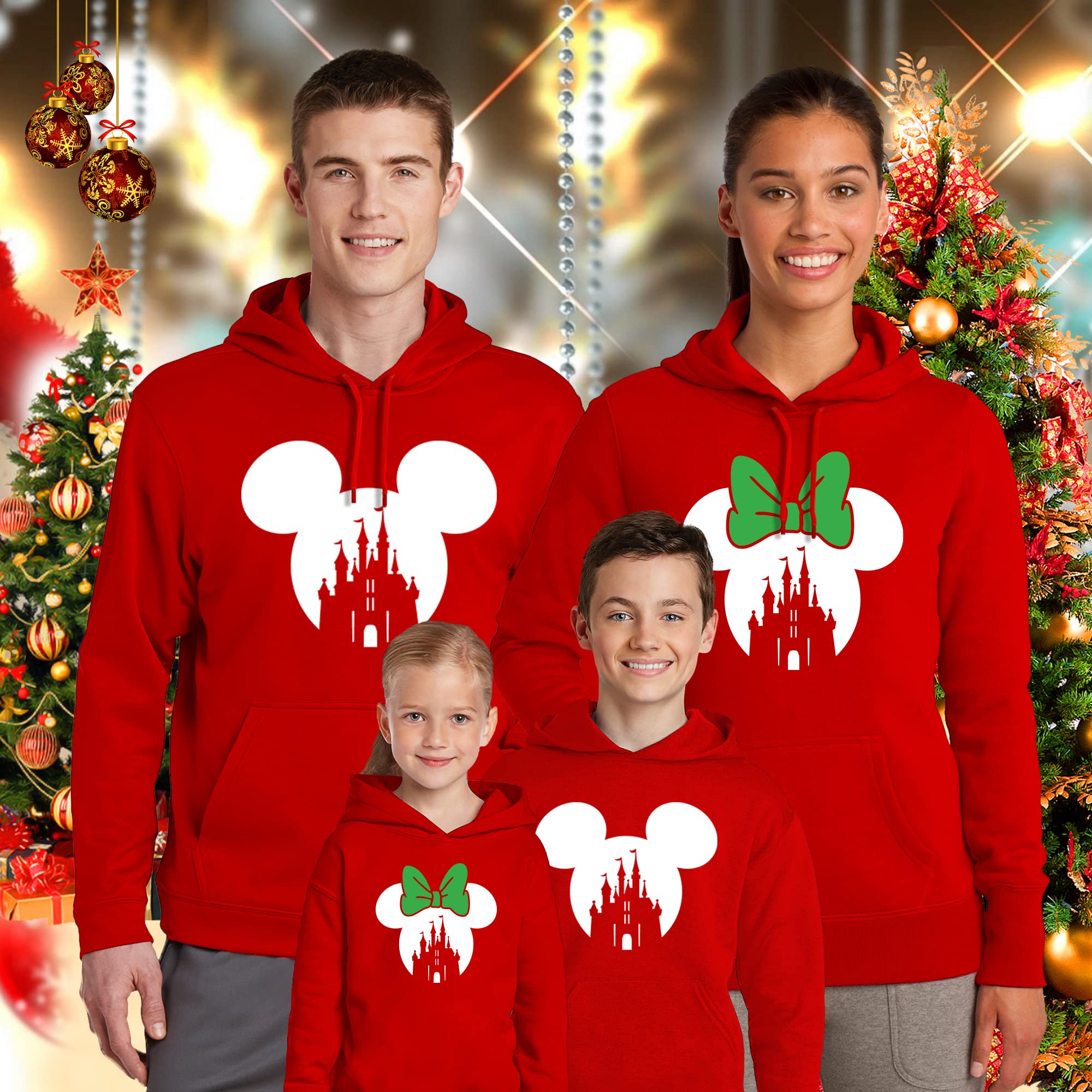 Matching Family Cotton Hoodies - Mickey & Minnie Mouse Hooded Sweatshirts for Couples, Parents & Kids - Perfect for Family Photos, Disney Trips & Casual Outings