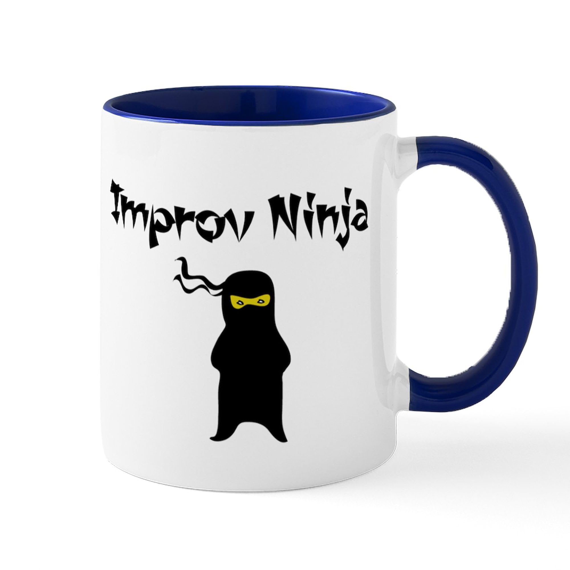 Improv Ninja Ceramic Coffee Mug 11 oz (325 ml) - Funny Gift for Comedy Lovers, Perfect for Office, Home & Coffee Breaks