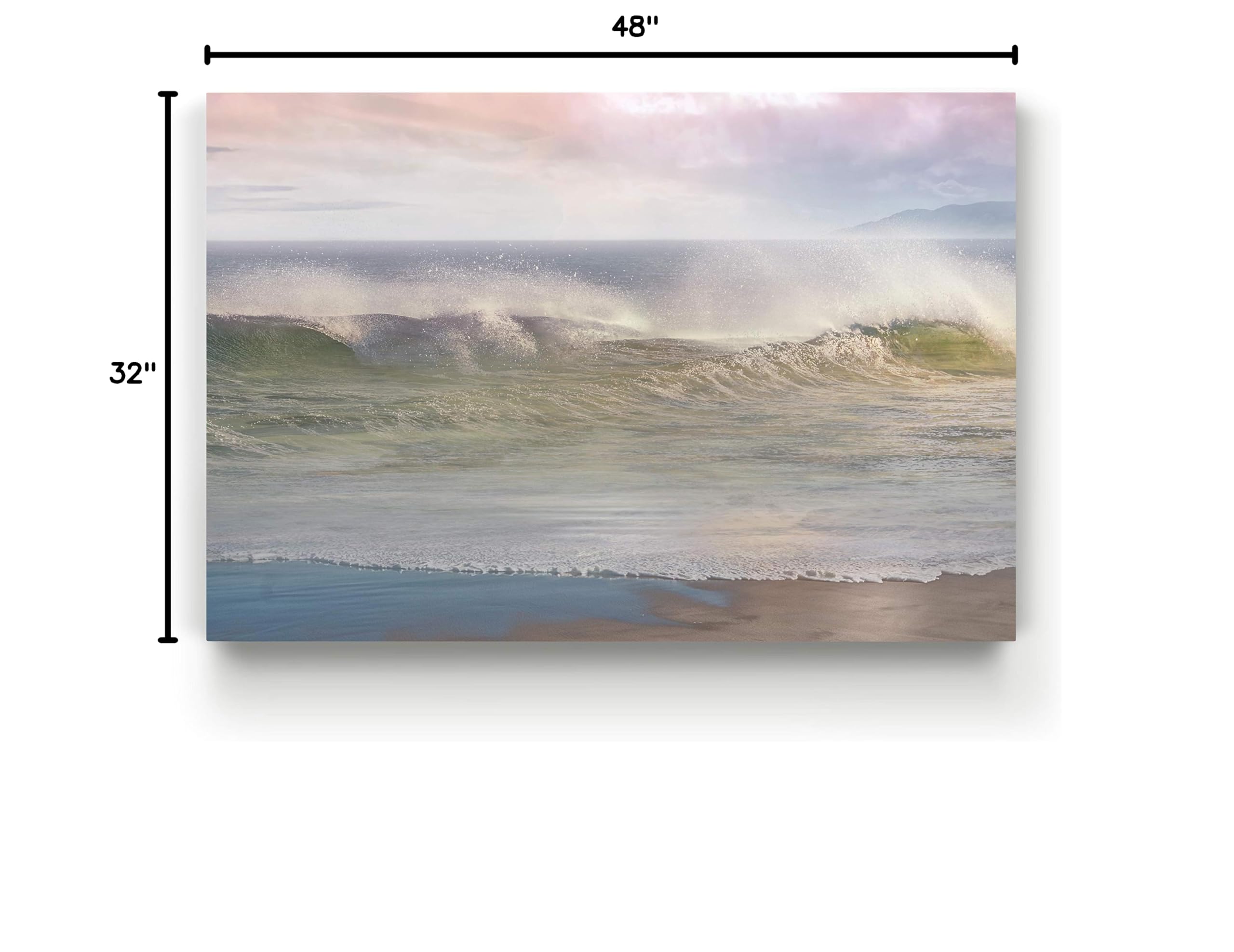 California Surf Landscape Canvas Wall Art - 32x48 Inch Gallery Print for Living Room, Bedroom, Kitchen & Bathroom Décor | Coastal Beach Photography for Home & Office Wall Decor