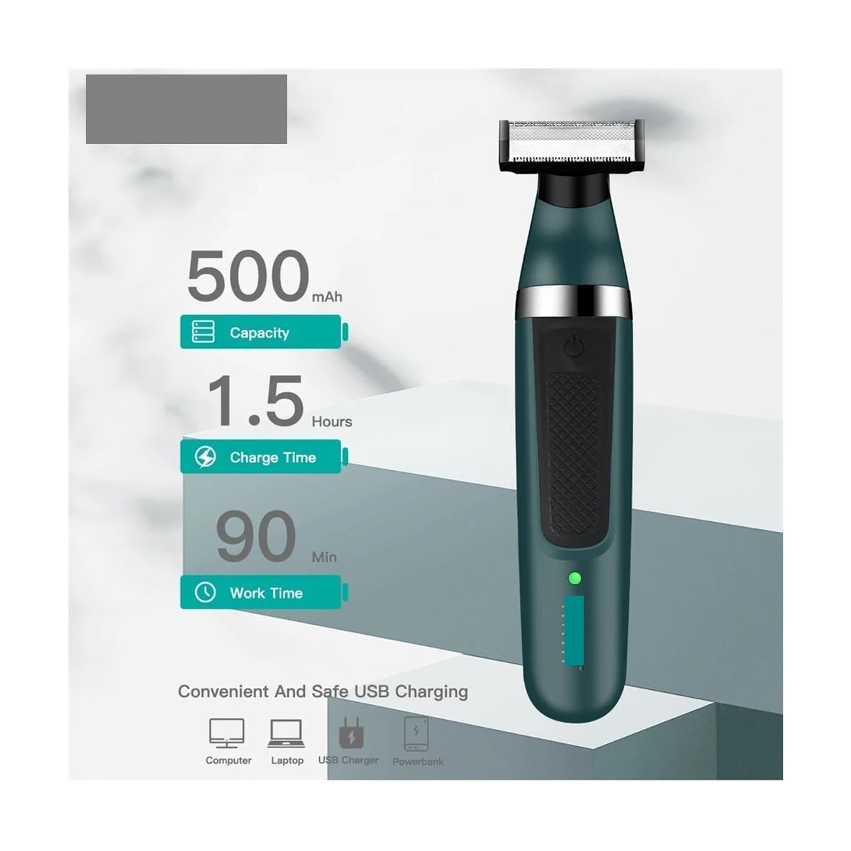 Professional V-G-R Rechargeable Waterproof Electric Shaver - Precision Beard Trimmer & Body Hair Shaving Machine for Men (Model V-393 with Box) - Perfect for Home Grooming, Travel & Quick Touch-Ups