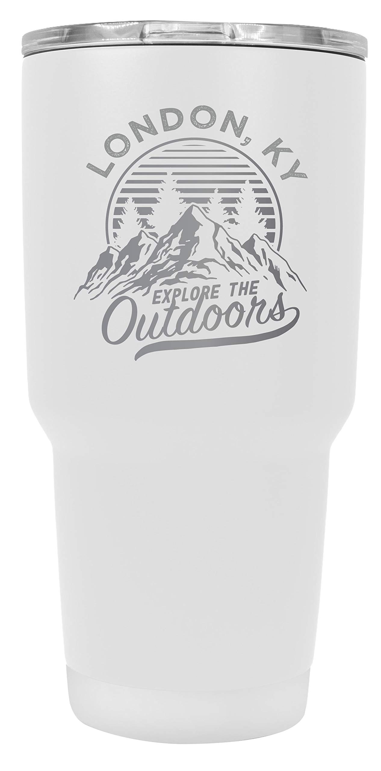 R&R Imports 24oz Insulated Stainless Steel Tumbler - Laser Engraved London Kentucky Souvenir - White - Perfect for Travel, Office & Outdoor Adventures