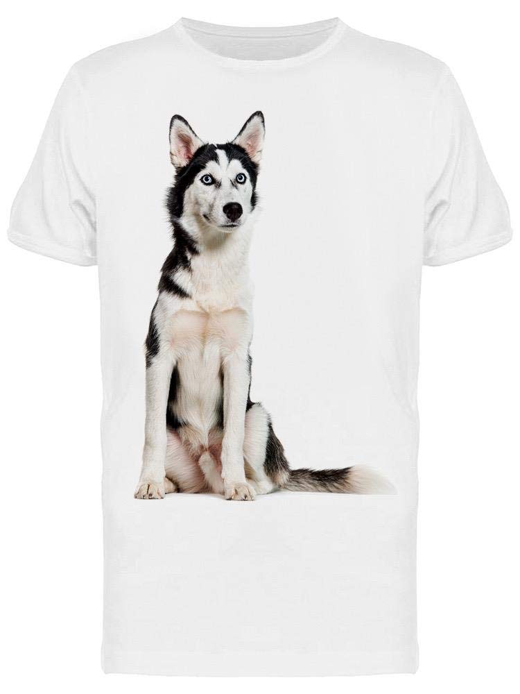 Tall Siberian Husky Graphic T-Shirt for Men - Soft Cotton Crewneck Tee with Wolf Print | Perfect for Casual Wear, Outdoor Adventures & Dog Lover Gifts