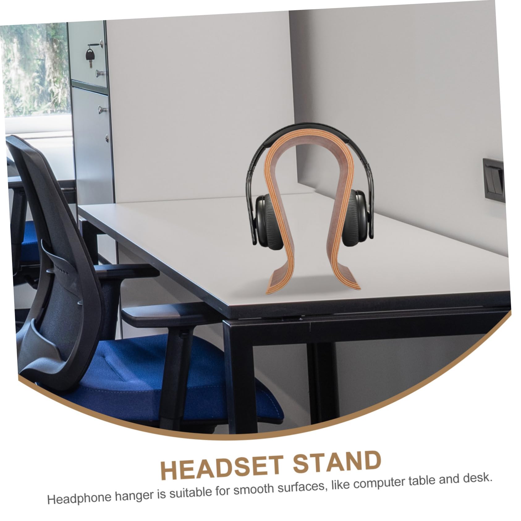 Premium Wooden Headphone Stand - 2 Pack Desk Organizer for Headset & Accessories | Stylish Wood Hanger Holder for Gaming, Office, and Home Decor