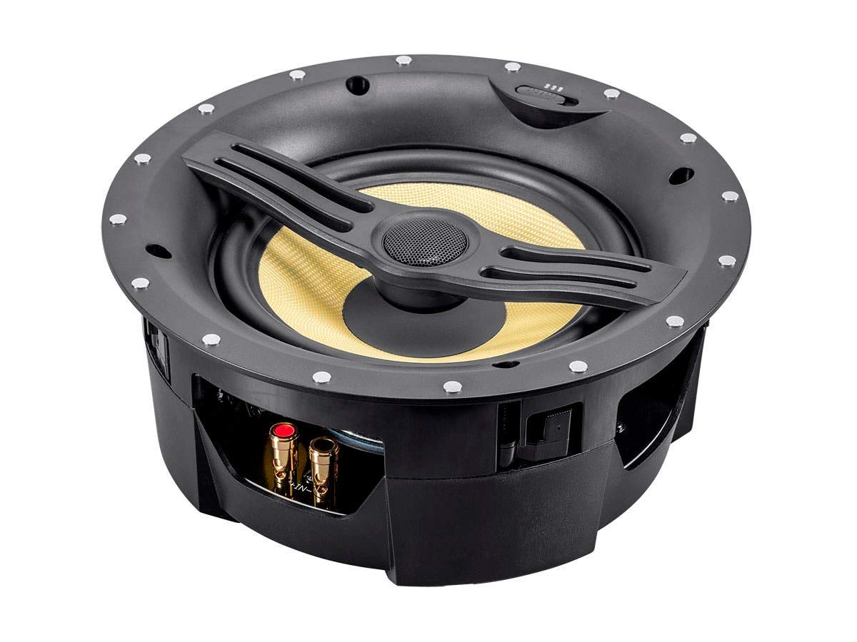 Monoprice 8-Inch 2-Way Aramid Fiber In-Ceiling Speakers - Black with Covered Crossover (Pair) - Perfect for Home Theater & Surround Sound Systems