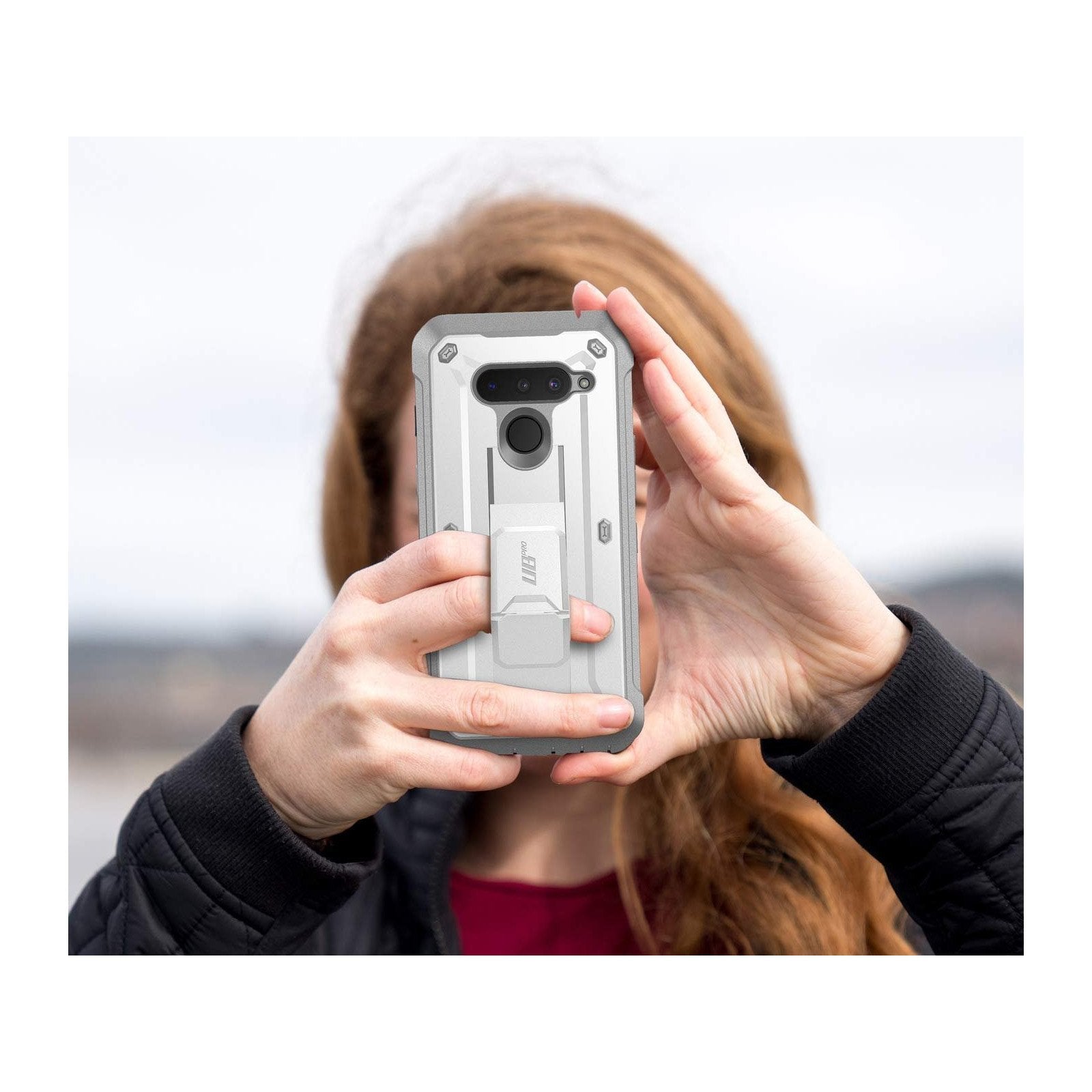 LG V50 ThinQ Unicorn Beetle Pro Full Body Rugged Holster Case with Screen Protector - Shockproof, Military-Grade Protection for LG V50 ThinQ (White) - Perfect for Outdoor Activities, Work & Travel