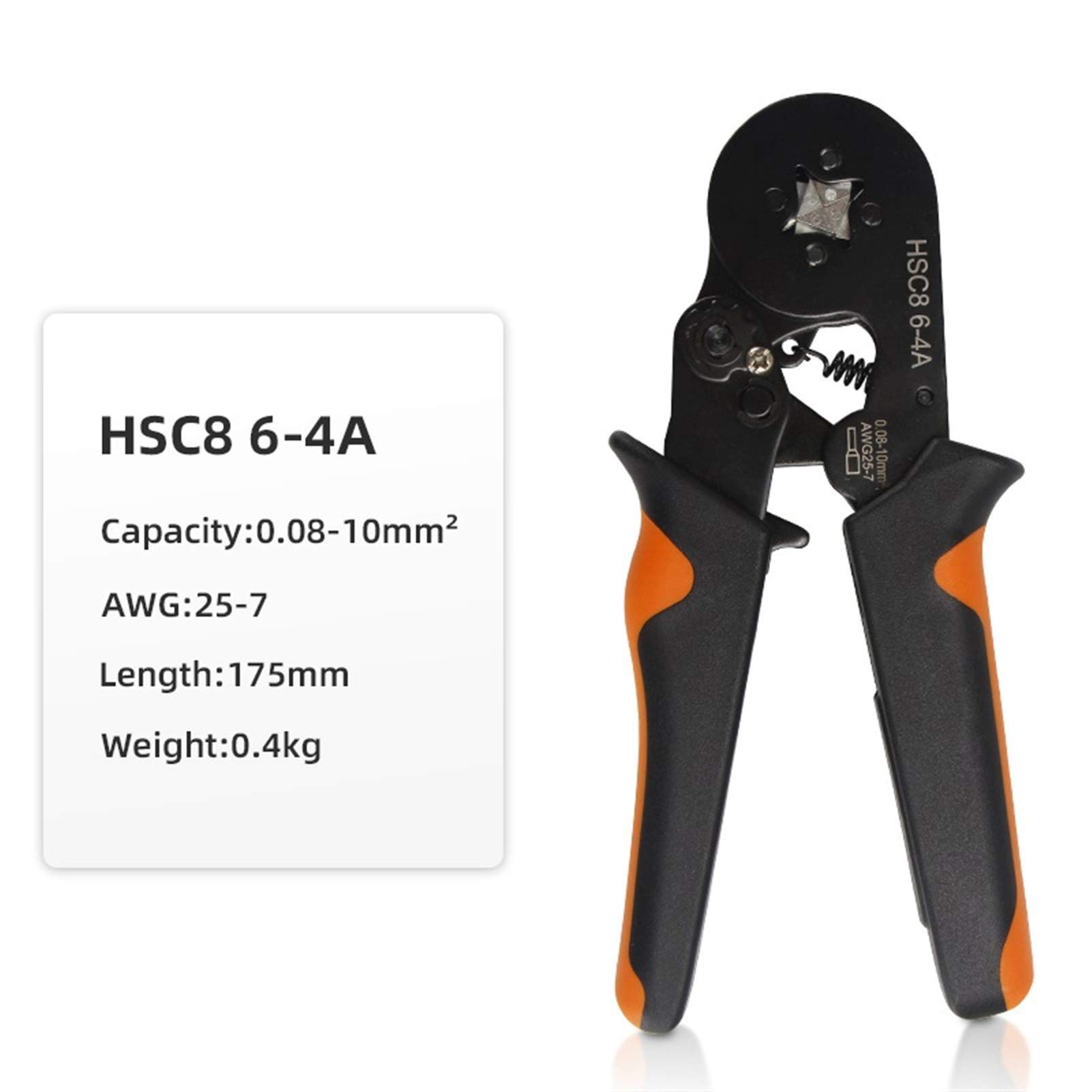 HSC8 6-4/6-6 1200pcs Hand Crimping Tool Kit - Mini Electrical Wire Crimper Pliers with Tubular Terminal Ferrule Connectors for Secure Wiring - Perfect for DIY Electronics, Automotive & Home Electrical Repairs
