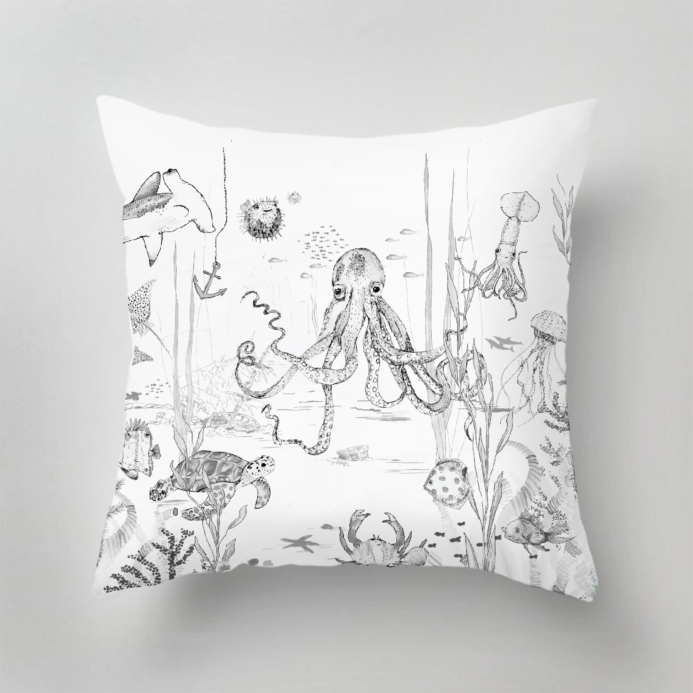 Soft Indoor Pillow - Underwater Wonders Design for Home Decor, Bedroom & Living Room - Perfect for Relaxation and Comfort