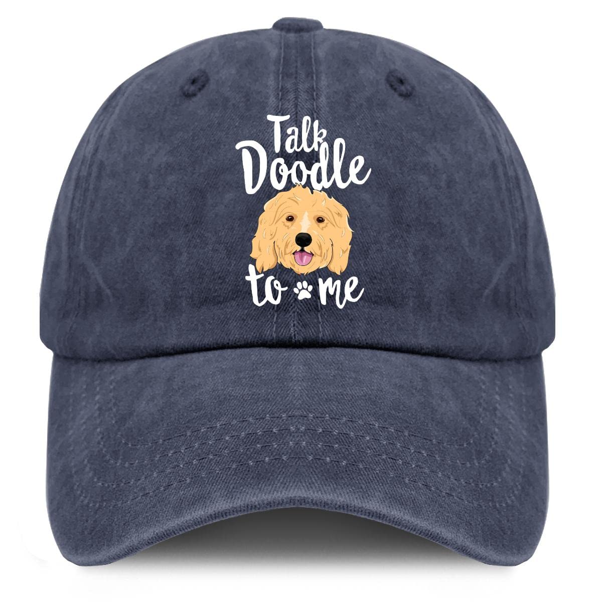 Vintage 90s Dog Dad Baseball Cap - Adjustable Cotton Dad Hat for Men - Funny Doodle Talk to Me Hat - Perfect for Travel, Casual Wear & Gifts