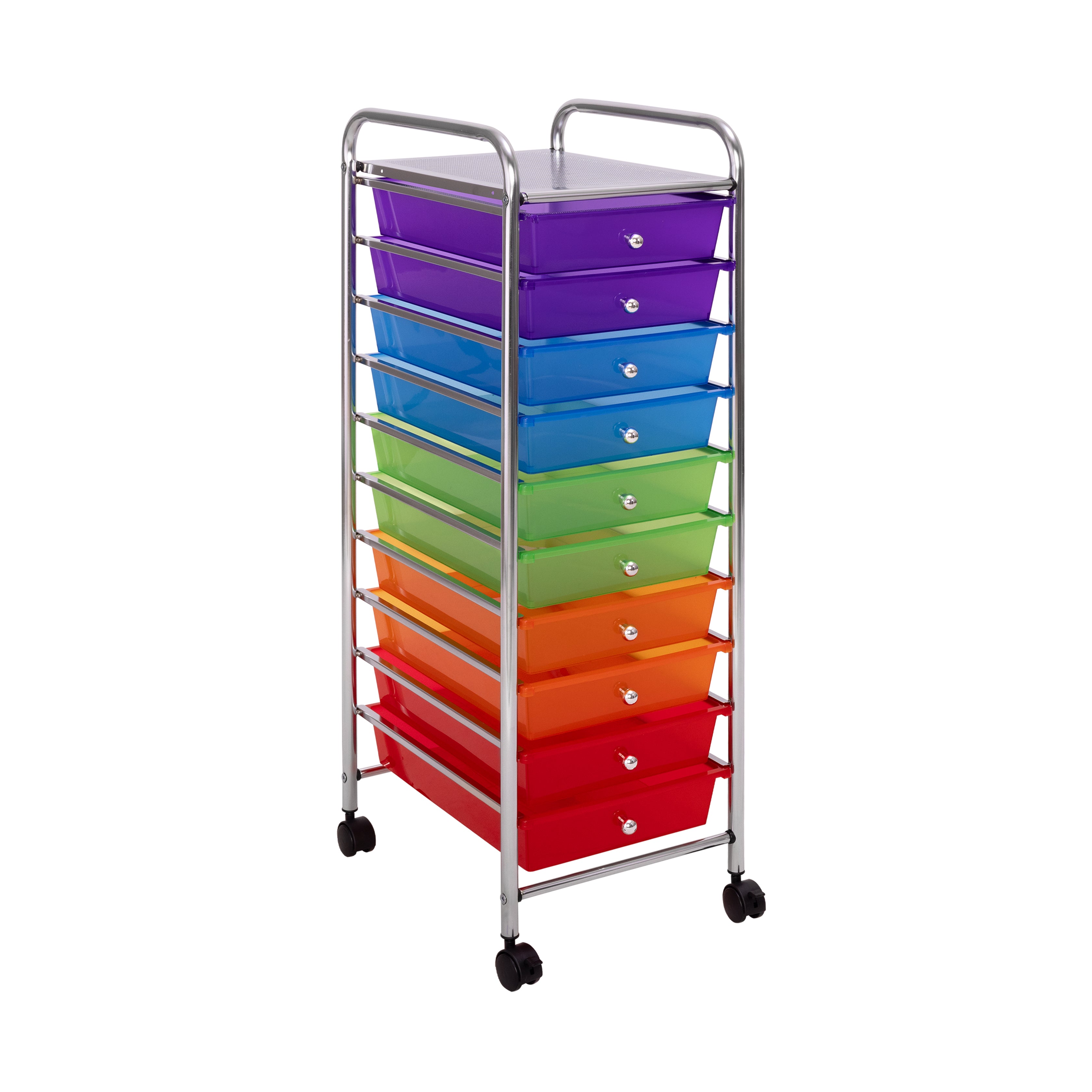 10-Drawer Rolling Organizer Cart - Portable Storage Solution for Home, Office & Craft Room - Perfect for Organizing Makeup, Office Supplies & DIY Crafts