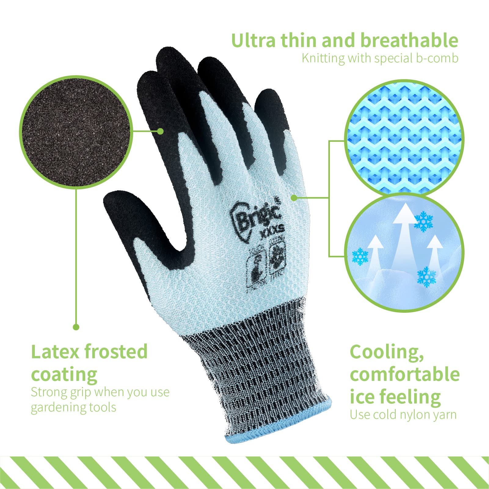 Cooling & Thin Touch Gardening Gloves for Women - Breathable Outdoor Work Gloves for Yard Landscaping, Planting, Weeding & Garden Tools Use