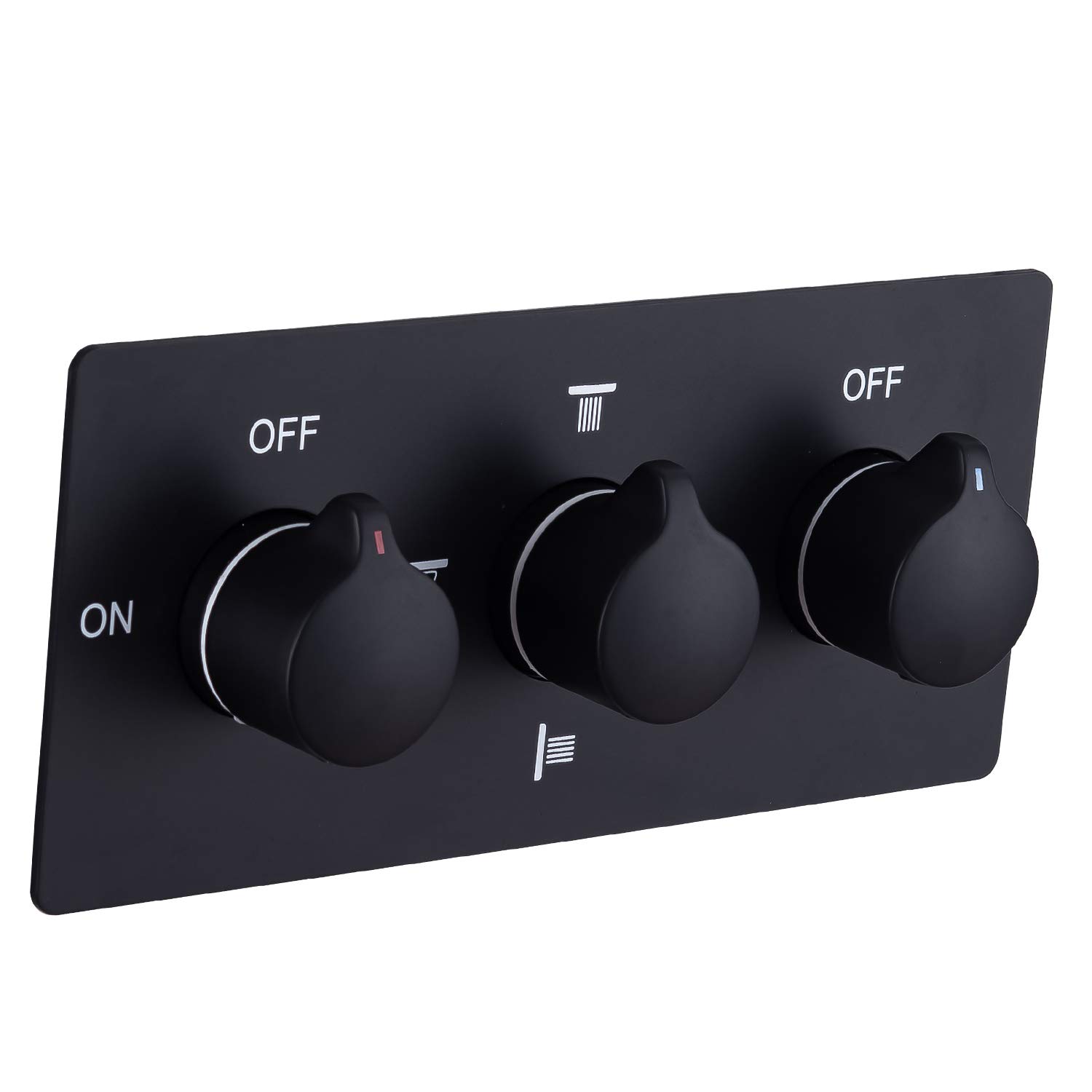 Premium Matte Black Wall-Mounted 3-Handle Shower Mixer Valve - 4-Way Function Bath Faucet with Embedded Box & High Water Flow | Perfect for Modern Bathrooms, Spa-Like Showers & Luxury Home Renovations