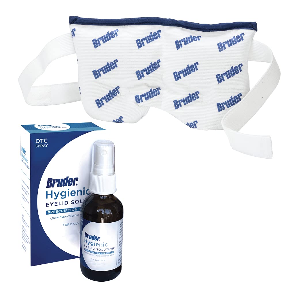 Bruder Moist Heat Sinus & Allergy Relief Bundle - Hygienic Eye Compress & Eyelid Solution (1oz) | Natural Sinus Pressure Relief, Allergy Comfort | Perfect for Travel, Home & Office Use