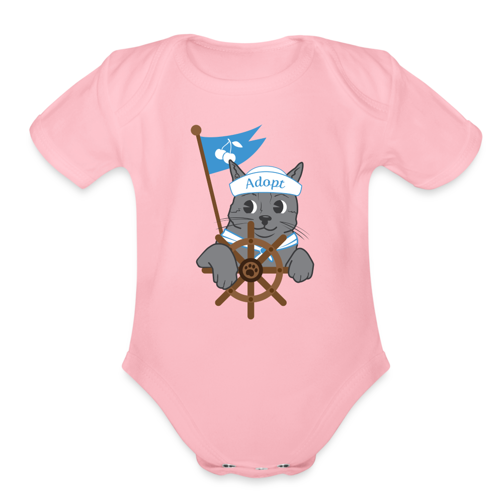 Door County Sailor Cat Organic Cotton Short Sleeve Baby Bodysuit - Soft & Comfortable Onesie for Newborns & Infants - Perfect for Playtime, Family Photos & Everyday Wear