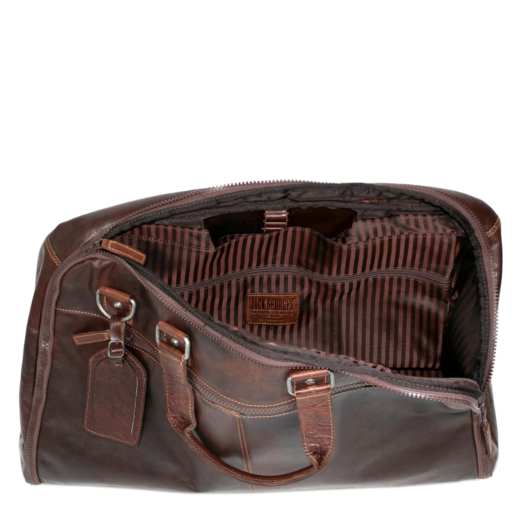Jack Georges Voyager Large Convertible Valet Bag - Premium Leather Travel Organizer for Men | Business Trip & Weekend Getaway Essential
