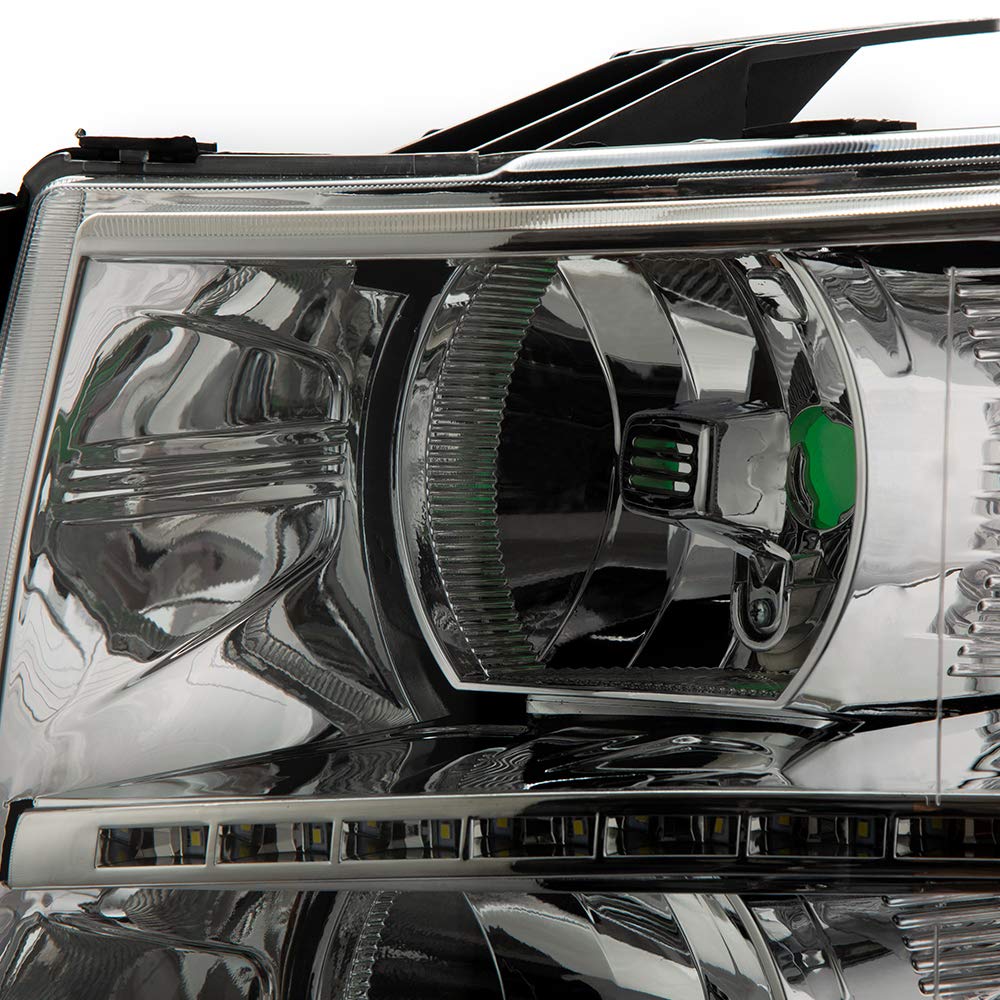CHEDA LED Headlight Assembly for 2007-2013 Chevy Silverado 1500 & 2007-2014 Silverado 2500/3500 HD Models - Clear Lens, Chrome Housing, Clear Reflector (Replaces OEM 22853027 22853028) - High Visibility Lighting for Night Driving & Off-Road Adventures