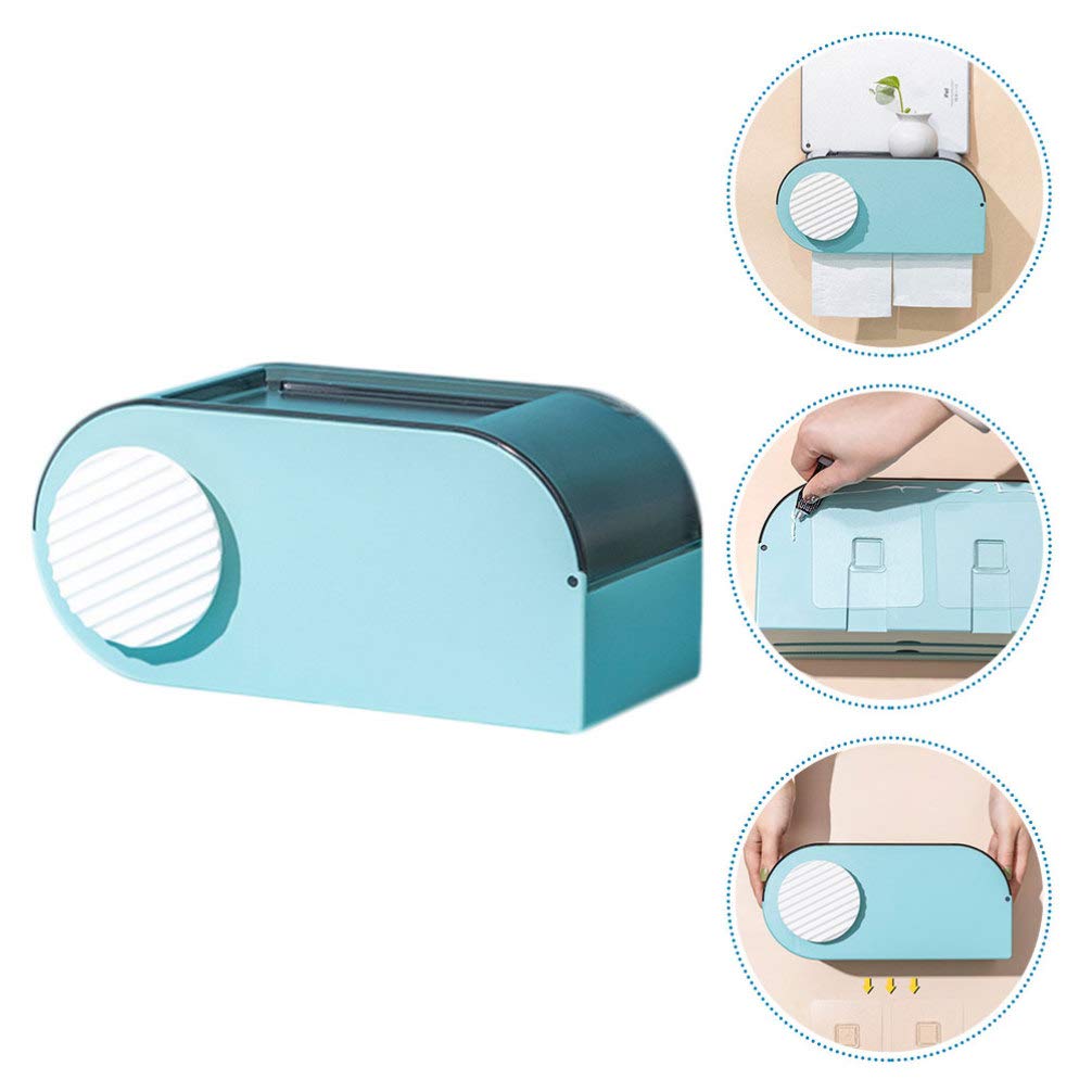 Cabilock Wall-Mounted Tissue Holder Box - Multifunctional Bathroom Storage Shelf for Toilet Paper & Paper Towels | Space-Saving Organizer for Home, Office & RV Use