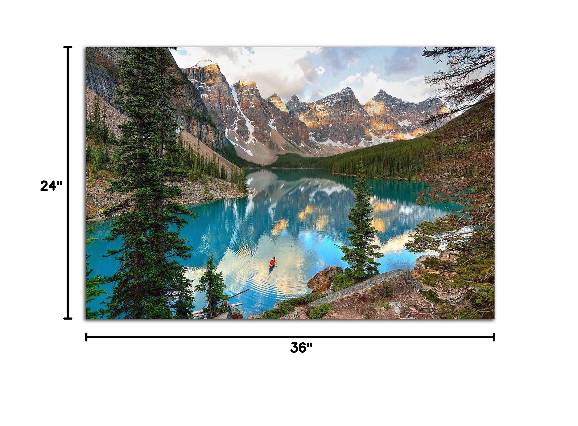 Startonight Acrylic Glass Wall Art - Stunning Lake Between Mountain Ridges Landscape Painting - 24