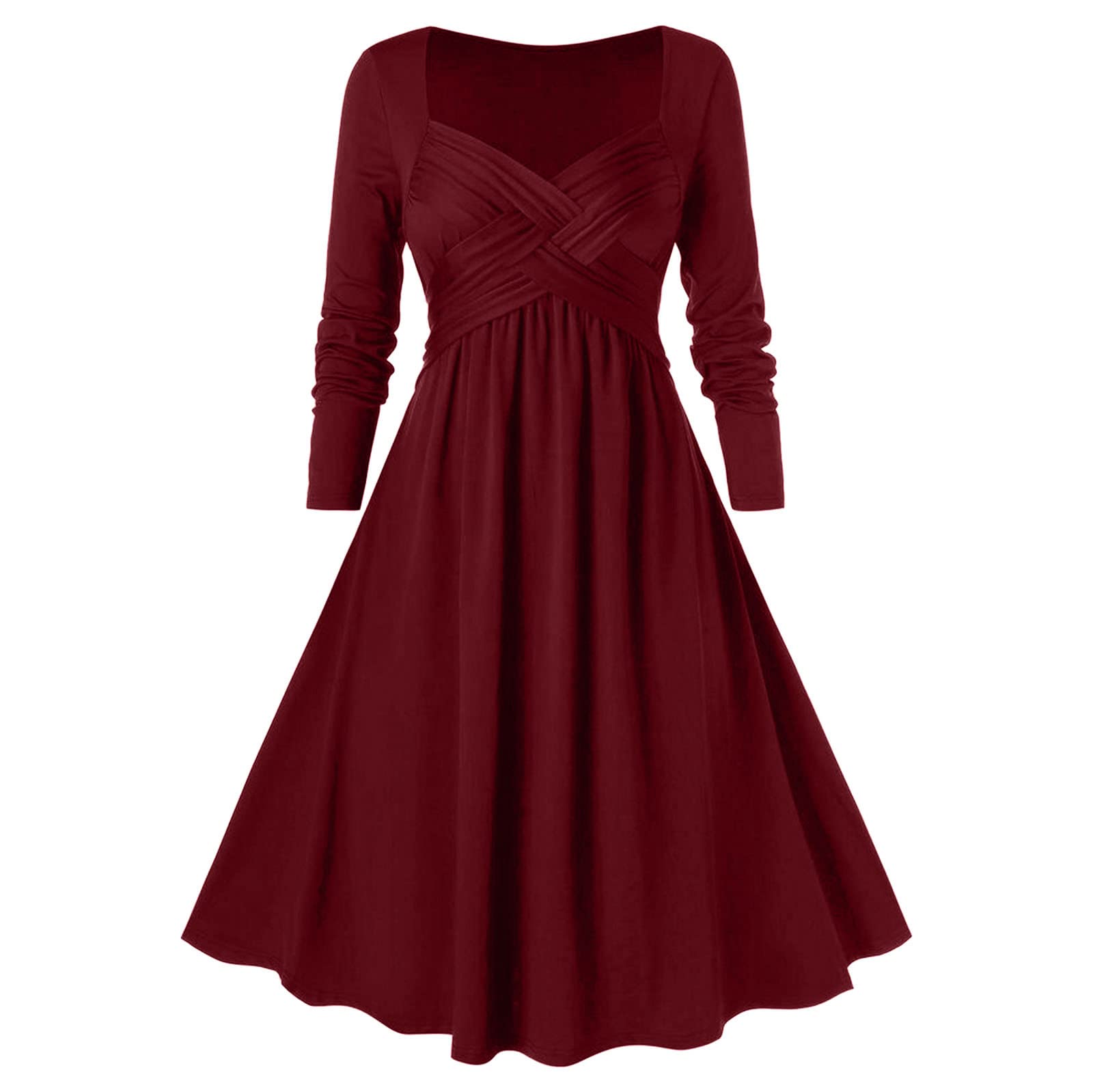 Women's Long Sleeve Off Shoulder Mini Dress with Shorts - A-Line Tiered Summer Casual Dress for Party, Date Night & Vacation