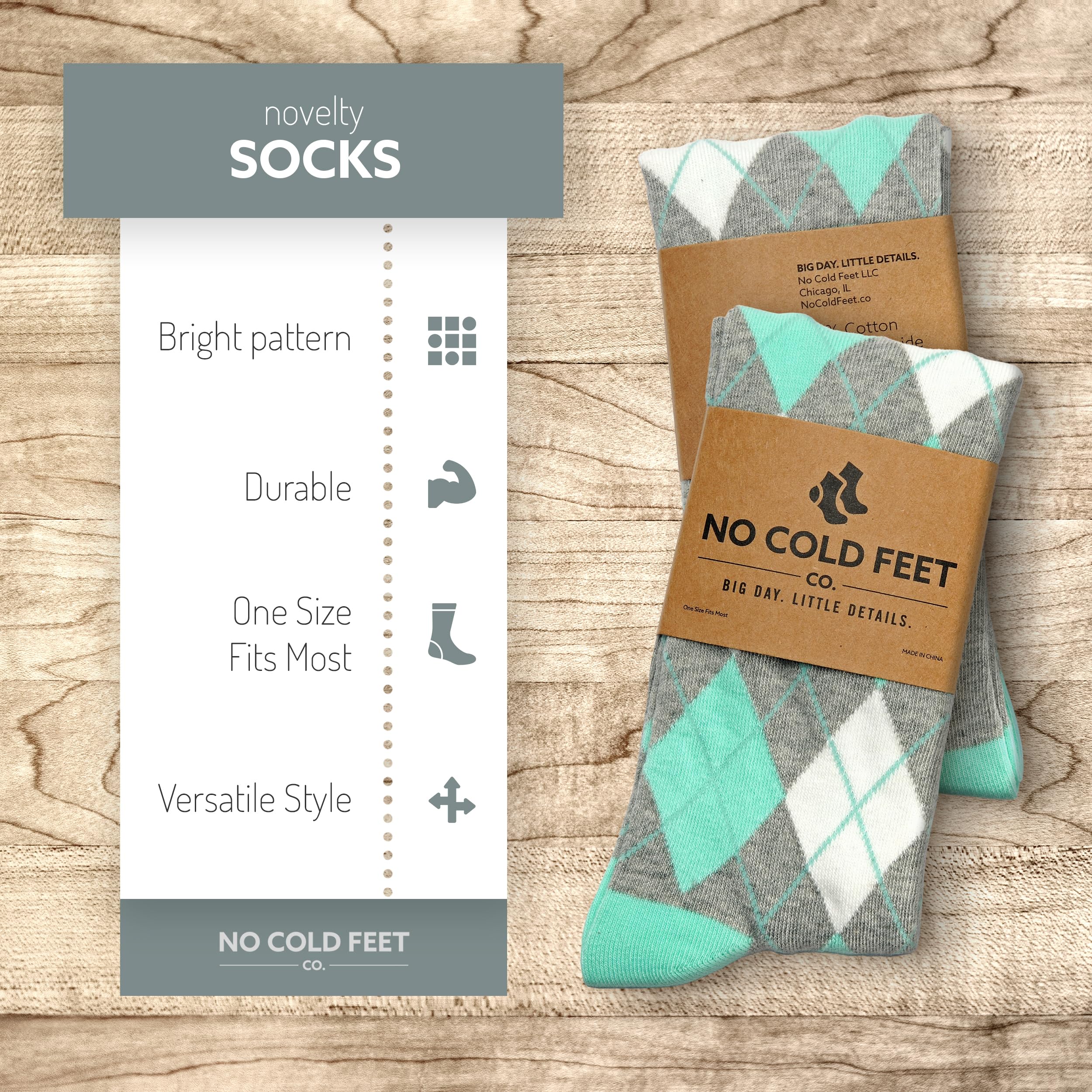 **8 Pack Fun Green Colorful Novelty Dress Socks for Men - Casual, Formal & Groomsmen Wedding Socks - Perfect for Parties, Gifts & Everyday Wear**