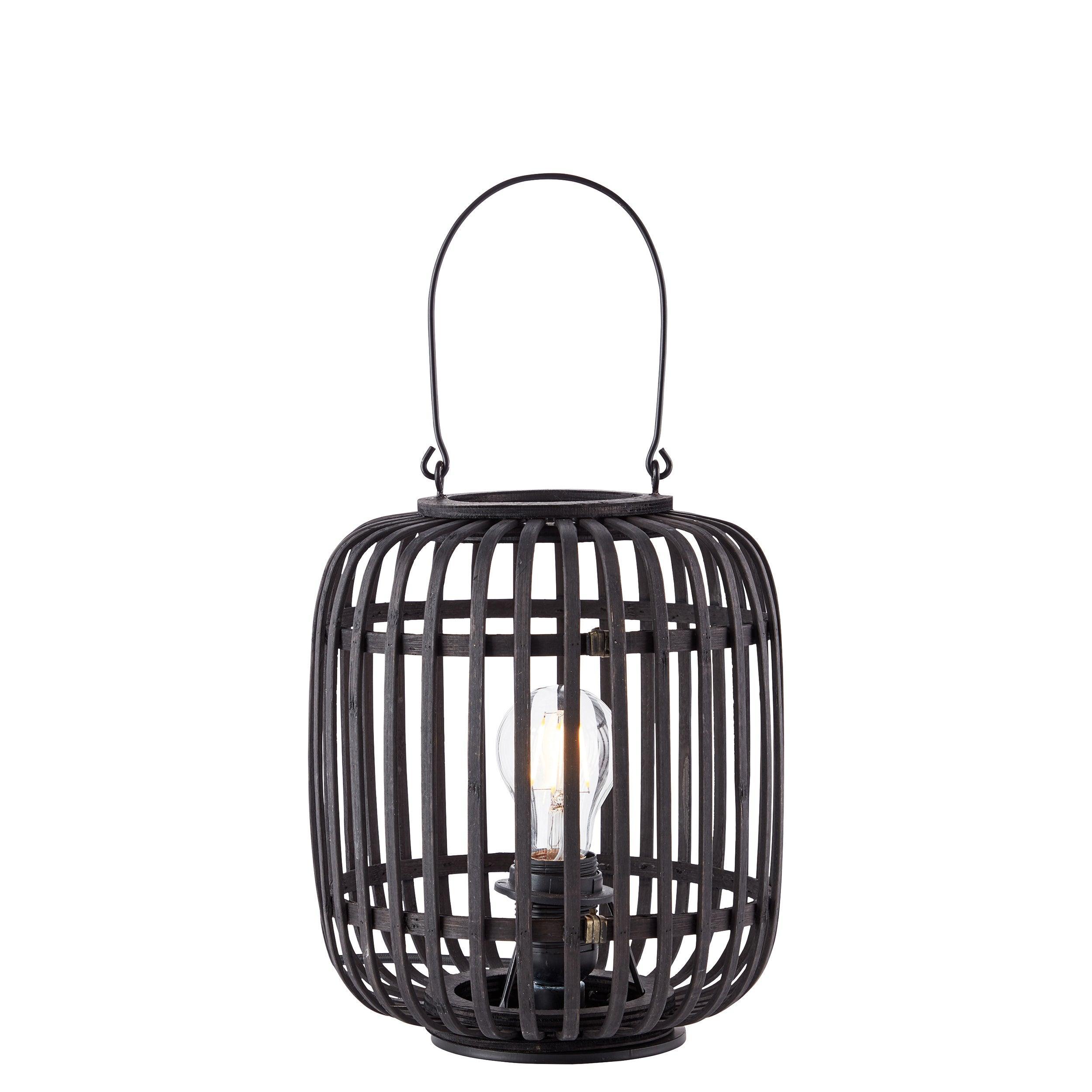 Endon Mathias Table Lamp with Dark Bamboo Cage - Modern Bedside & Living Room Lighting for Home Decor