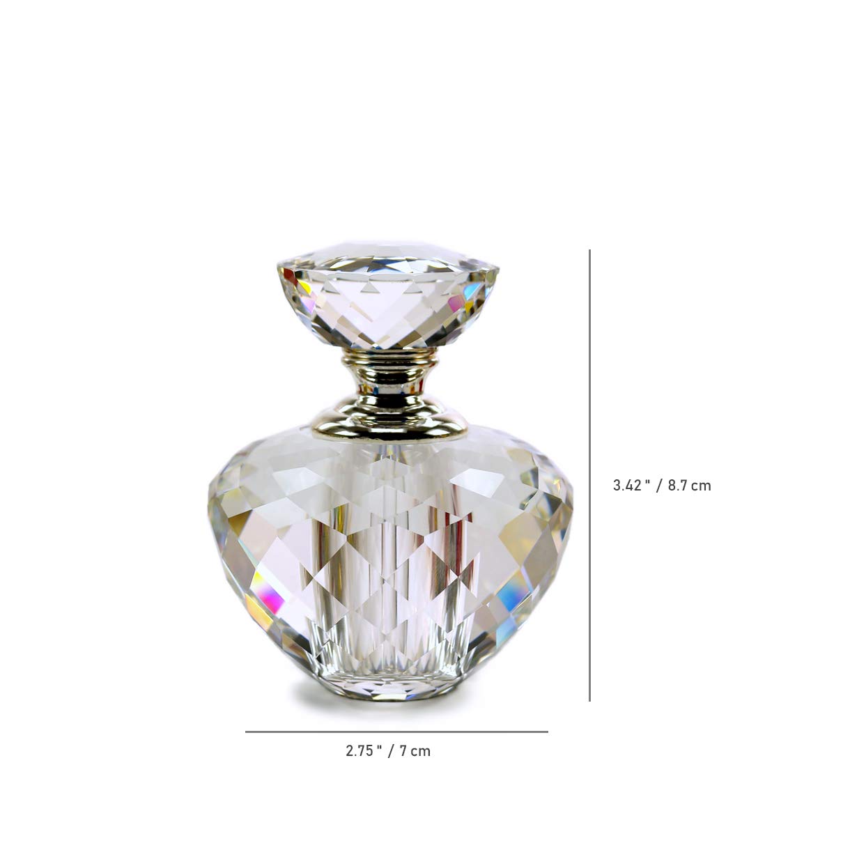 KECHU 12ml Refillable Crystal Clear Glass Perfume Bottle - Empty Transparent Travel Container for Essential Oils, Fragrances & DIY Blends | Perfect for Purse, Gym Bag & Home Vanity Organizer