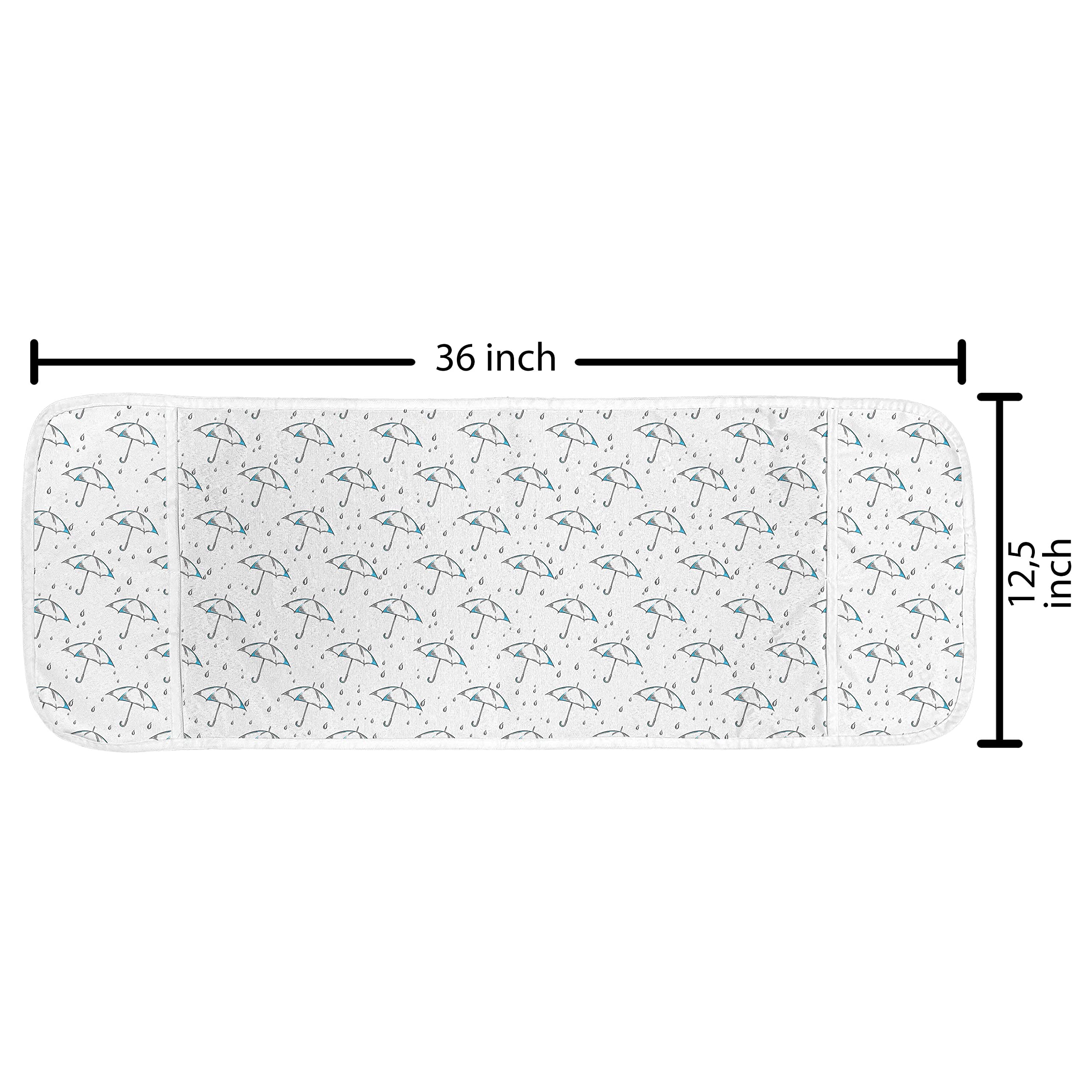 Lunarable Microwave Oven Cover - Waterproof Kitchen Organizer with Pockets, 36