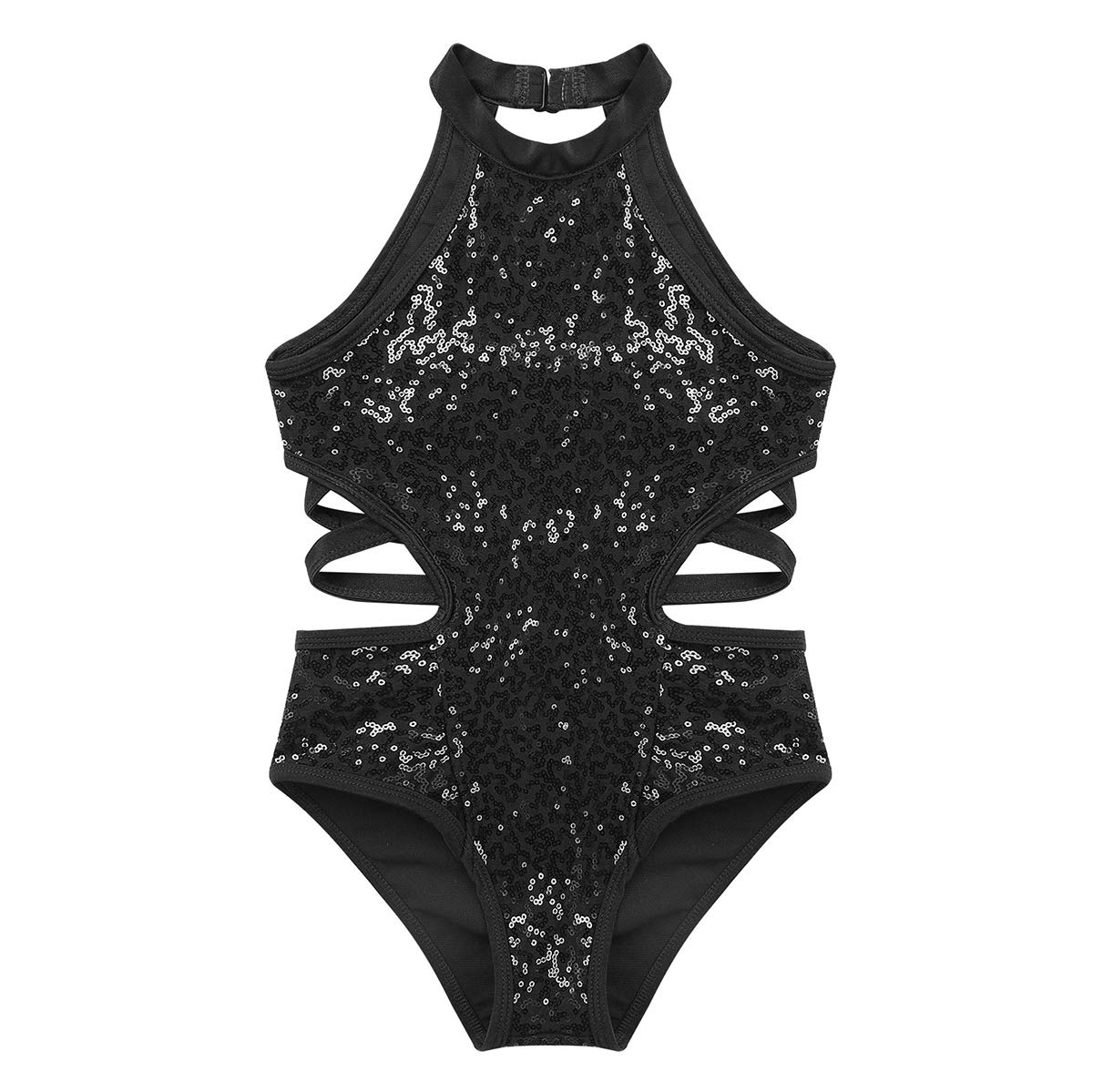 Sparkly Girls Ballet Leotard with Sequins & Strappy Back - Dance Gymnastics Bodysuit for Ballerina Training & Performance (Ideal for Recitals, Competitions & Dance Classes)